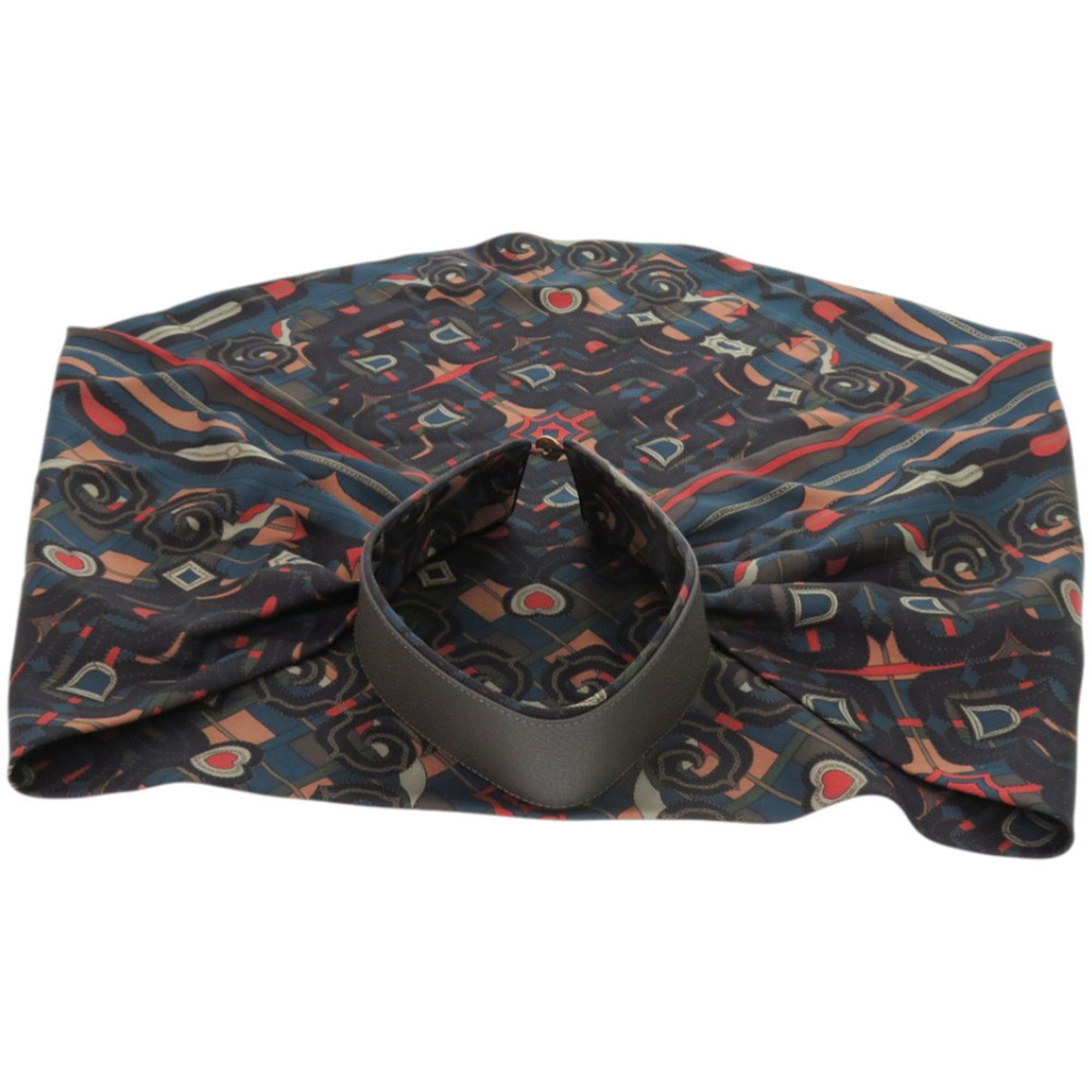 Hermes Hermes Like new Hermès Petit H detachable collar, made of silk and cowhide in gray. Fashion accessory, 0773. Size ONE SIZE - 4 Thumbnail