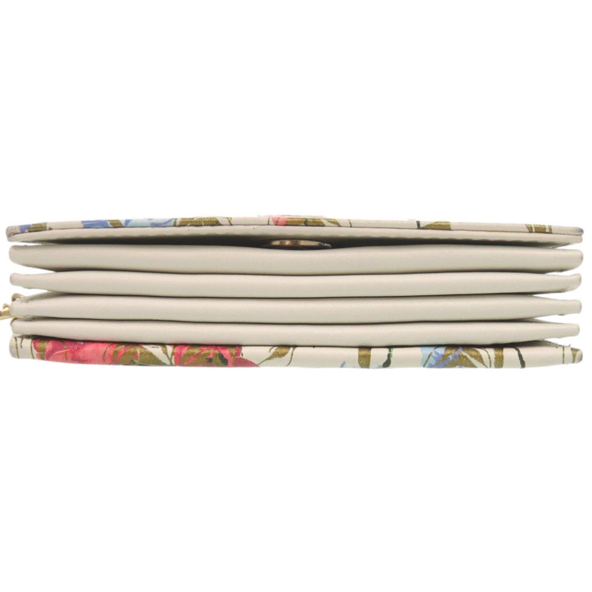 Dior Excellent condition Christian Dior card holder, floral print leather, ivory shoulder bag 0125 Size ONE SIZE - 3 Thumbnail