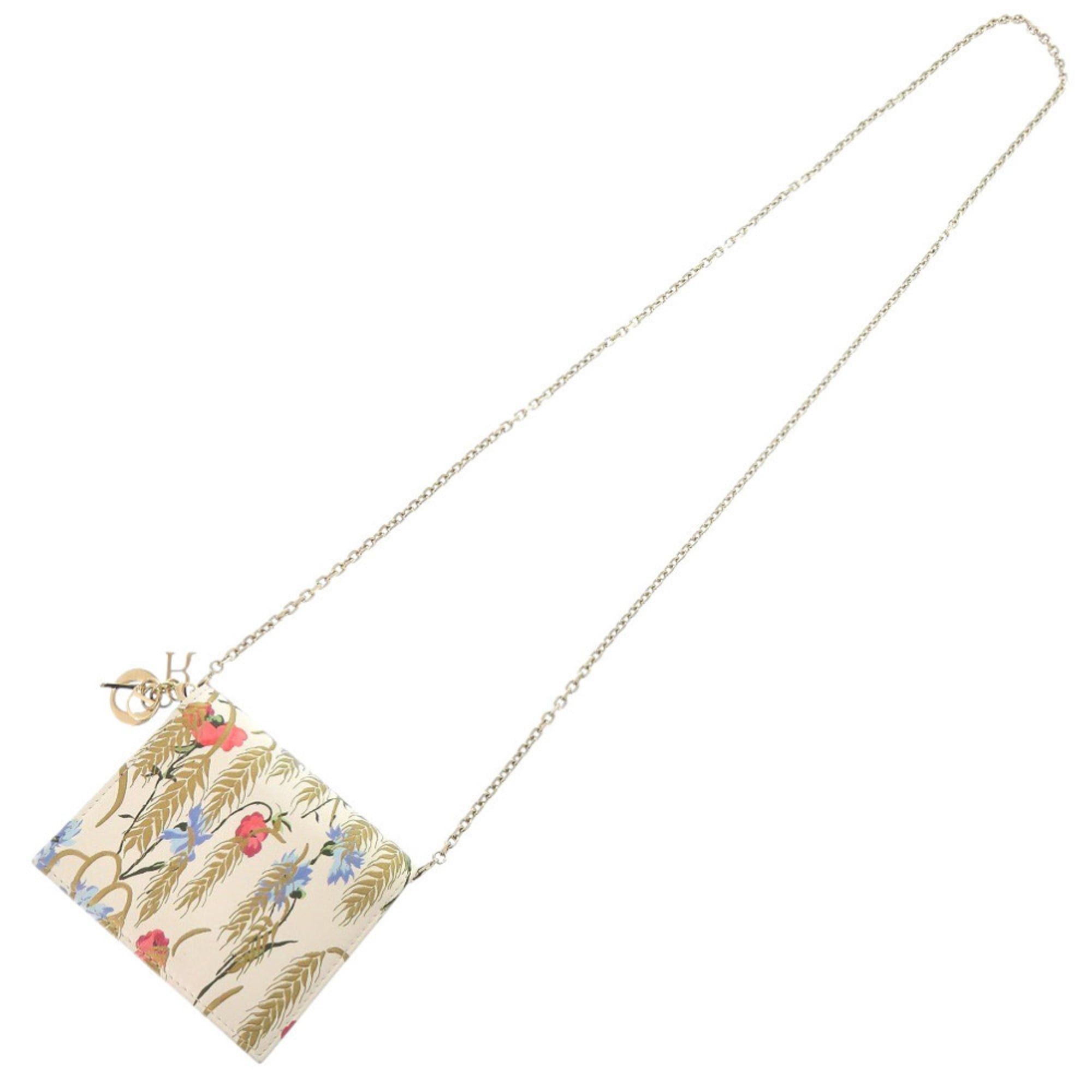 Dior Excellent condition Christian Dior card holder, floral print leather, ivory shoulder bag 0125 Size ONE SIZE - 7 Thumbnail