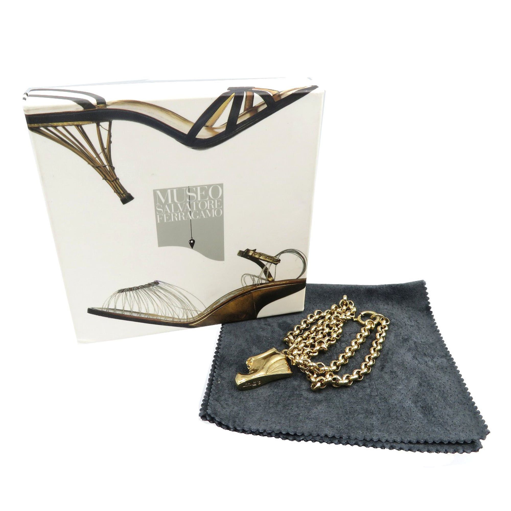 Salvatore Ferragamo Excellent condition Salvatore Ferragamo vintage metal gold shoe motif necklace 0053 Size ONE SIZE - 3 Thumbnail