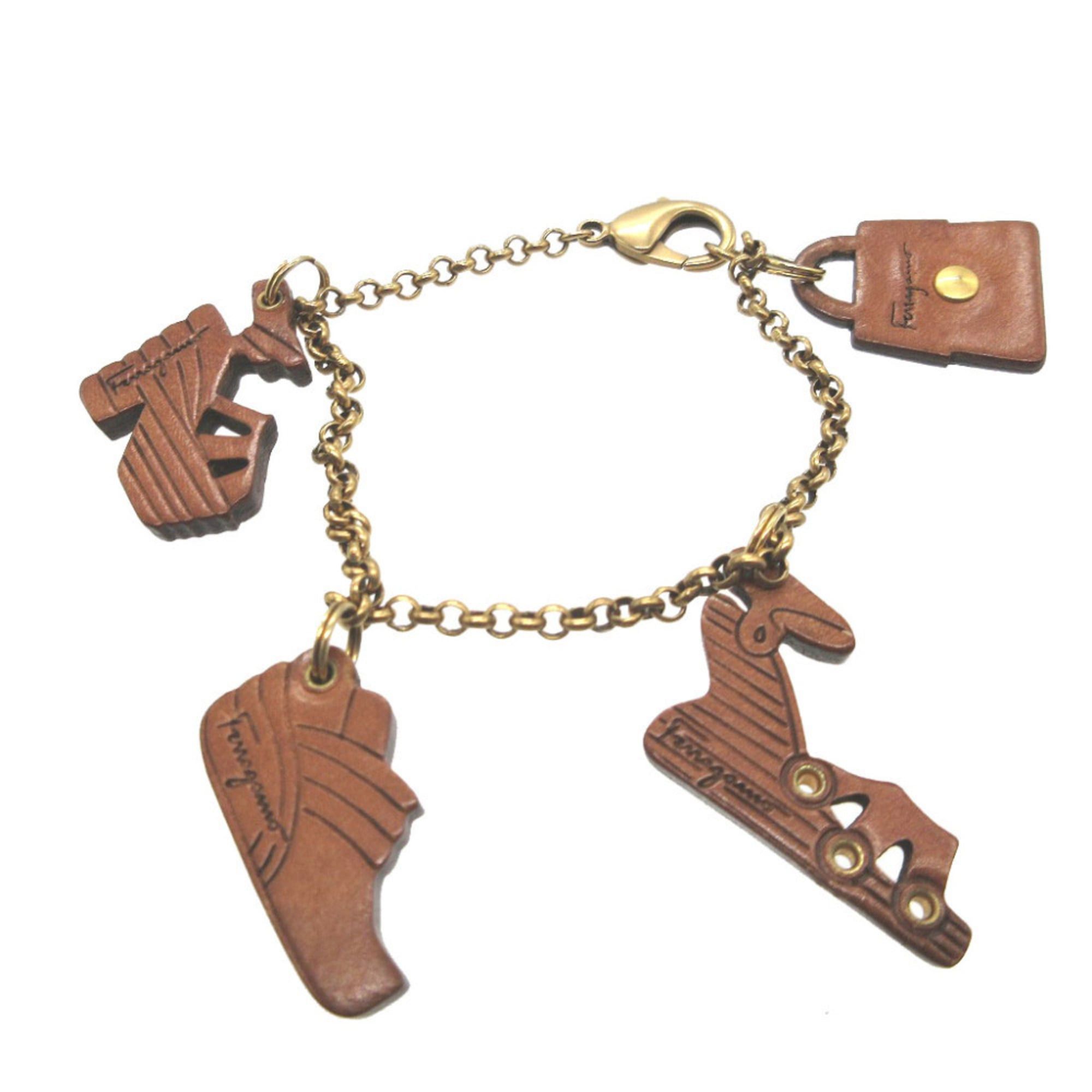 Salvatore Ferragamo Excellent condition Salvatore Ferragamo leather shoes, bag, metal bag charm, brown bracelet, 0019 Size ONE SIZE - 2 Thumbnail