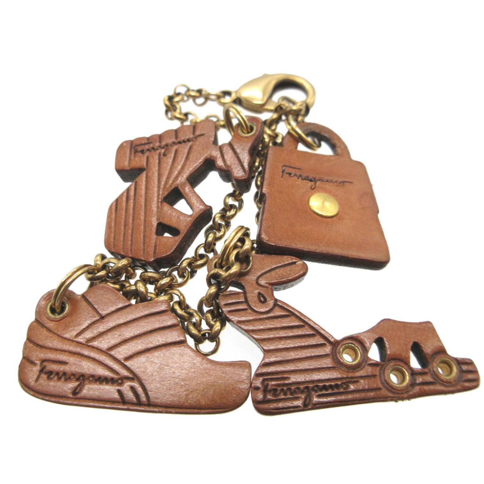 Salvatore Ferragamo Excellent condition Salvatore Ferragamo leather shoes, bag, metal bag charm, brown bracelet, 0019 Size ONE SIZE - 3 Thumbnail