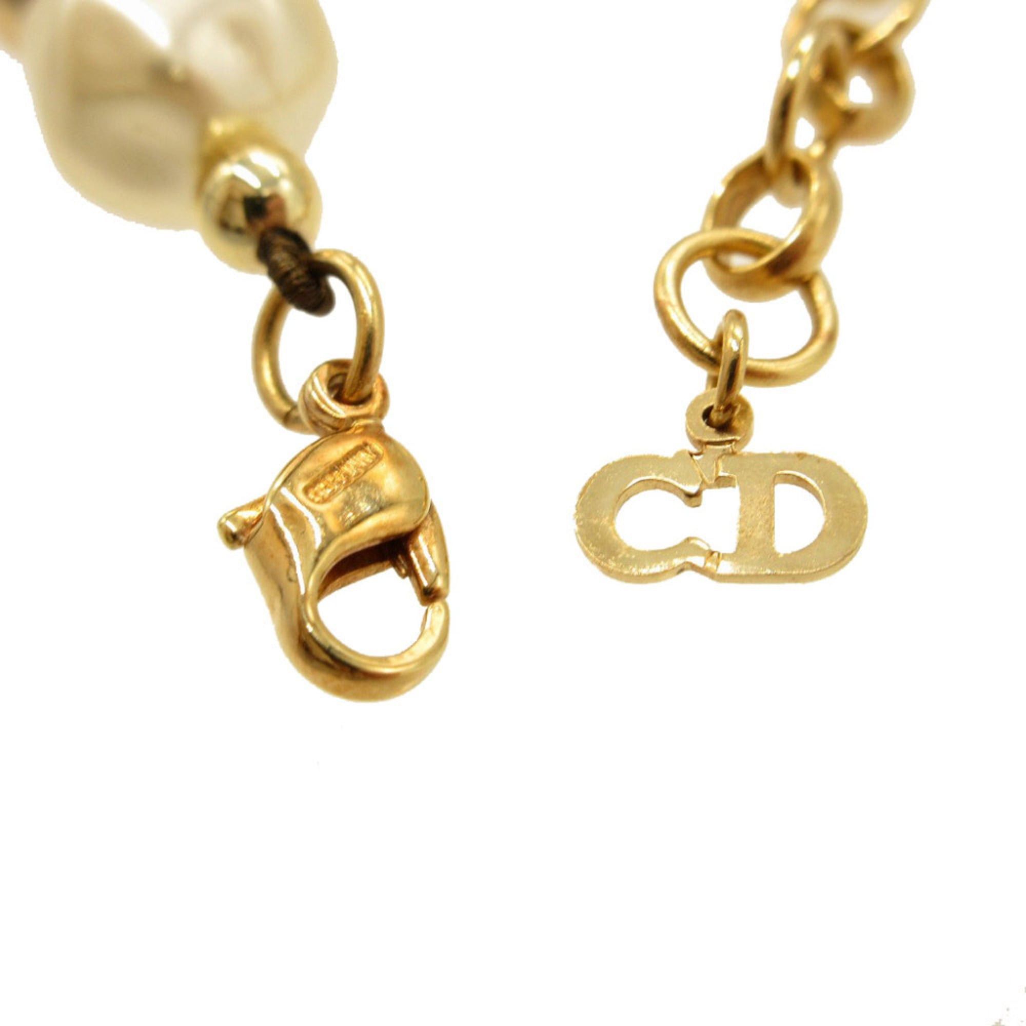 Dior Excellent condition Christian Dior vintage faux pearl metal gold choker necklace 0090 Size ONE SIZE - 4 Thumbnail