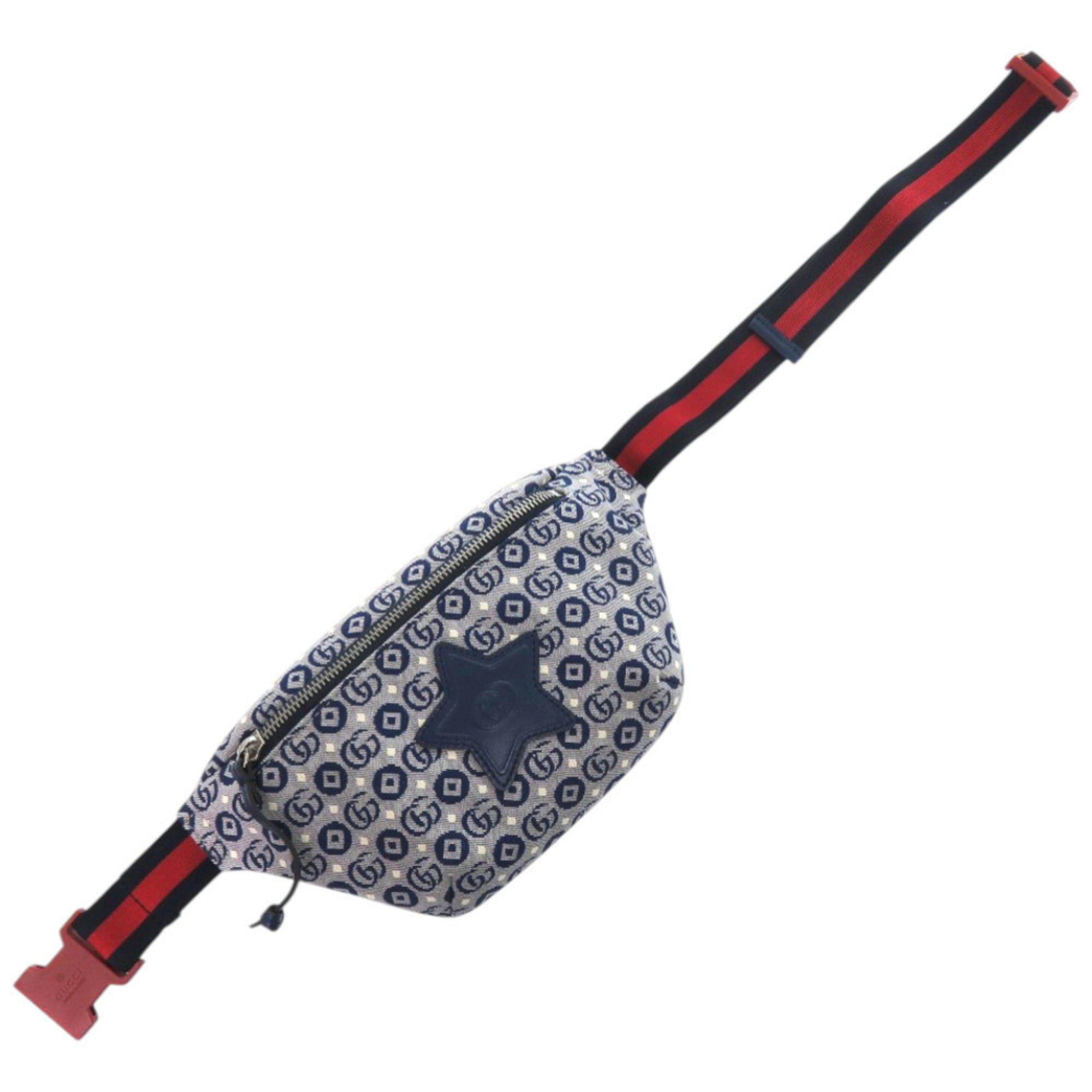 Gucci Like new Gucci children's star waist pouch 502095, canvas and leather, blue, 1584 GUCCI Size ONE SIZE - 4 Thumbnail