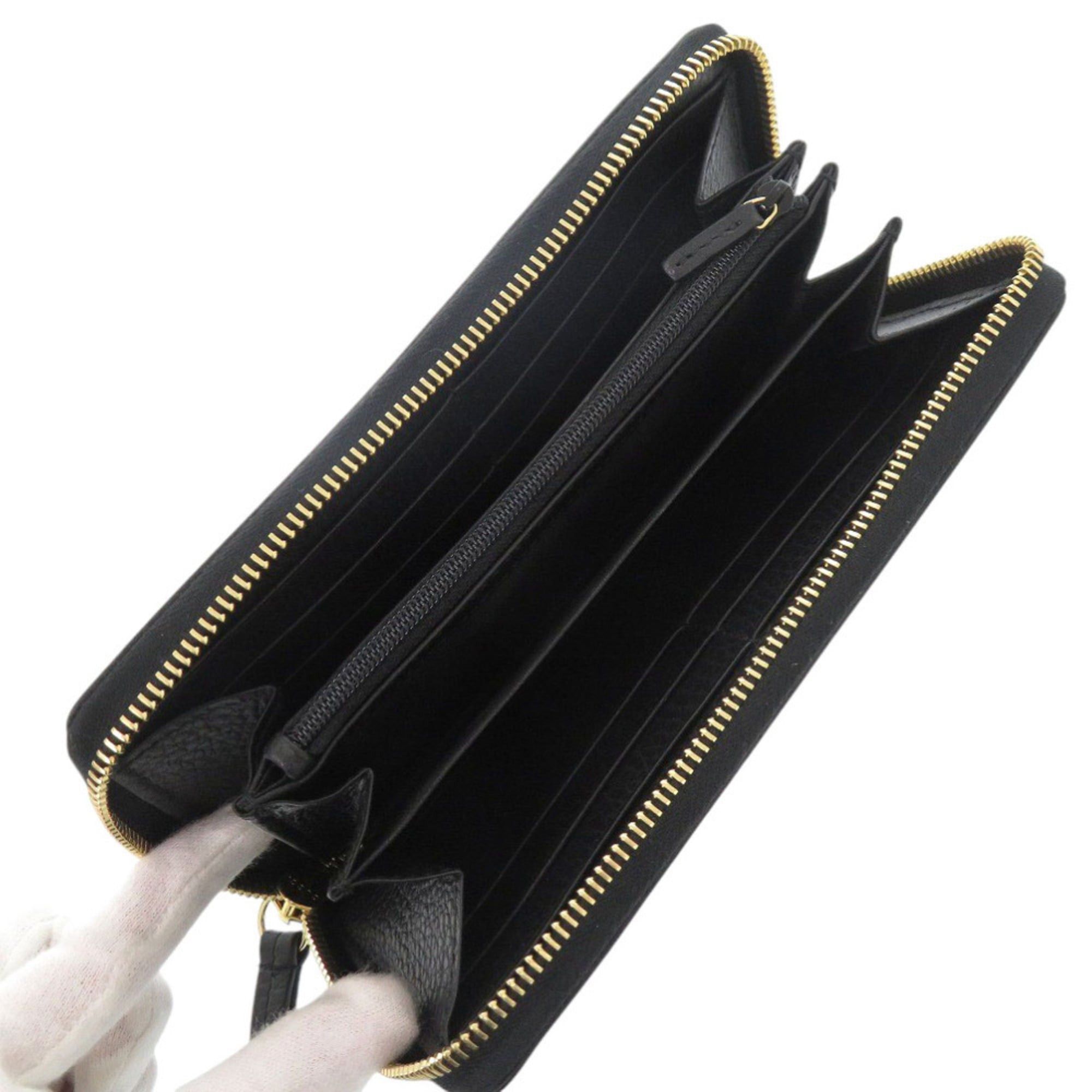 Gucci Like new Gucci GG Marmont zip-around wallet 456117 in black leather. 1001 GUCCI Size ONE SIZE - 5 Thumbnail