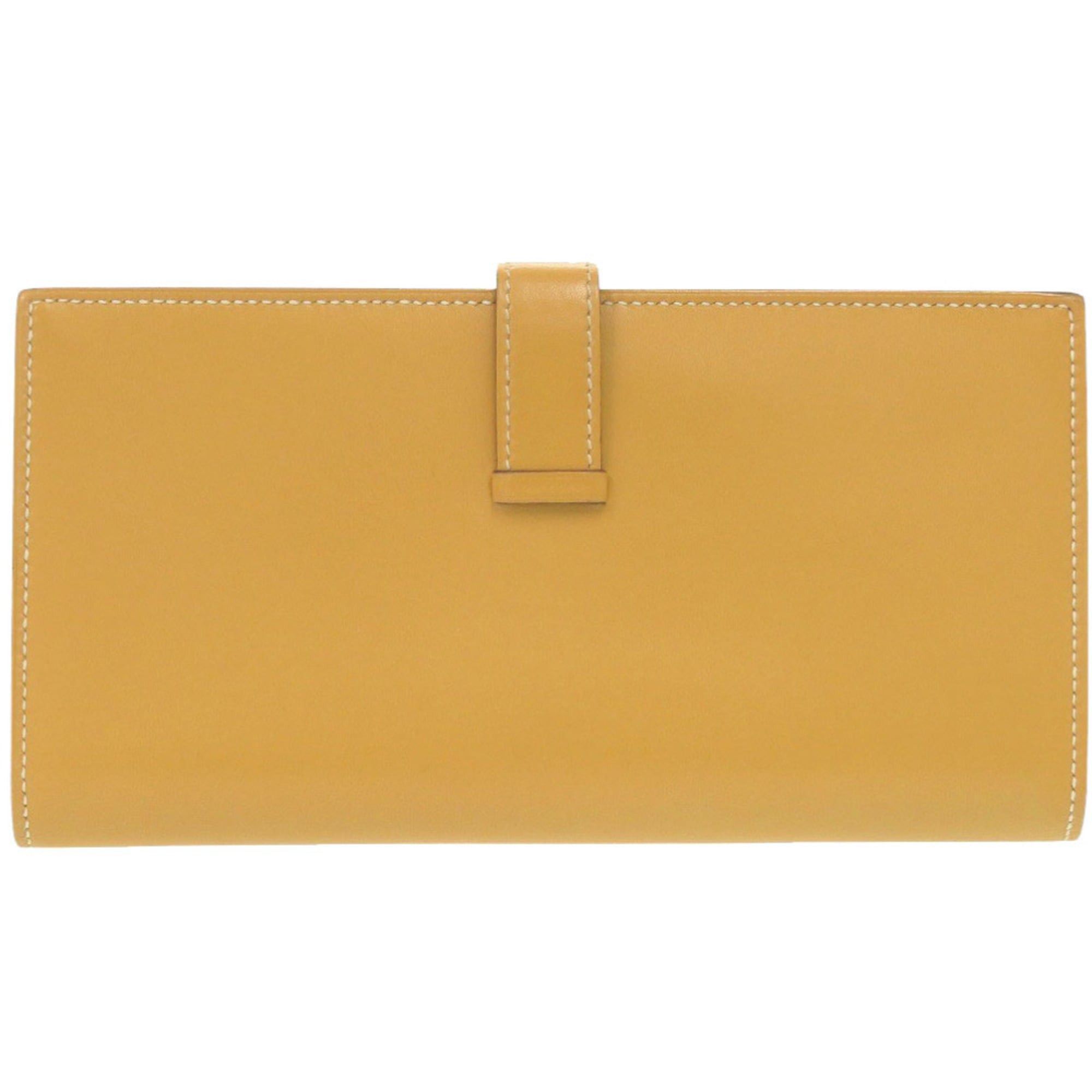 Hermes Excellent condition Hermès Bearn soufflet Vautadelact Paille long wallet, gold hardware, A stamp (made in 2017), 1218 HERMES Size ONE SIZE - 2 Thumbnail