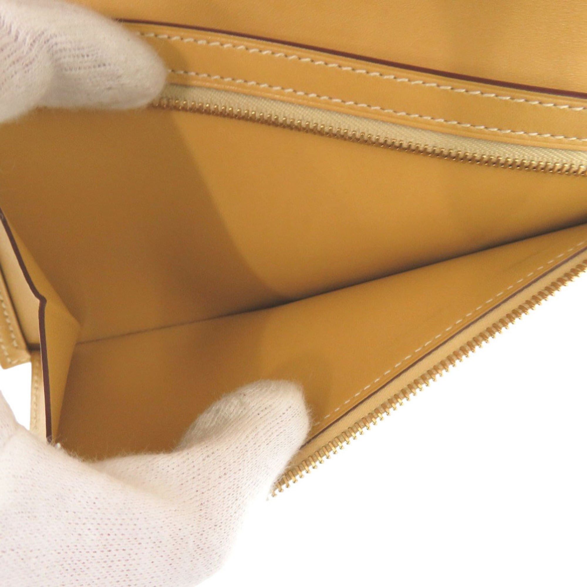 Hermes Excellent condition Hermès Bearn soufflet Vautadelact Paille long wallet, gold hardware, A stamp (made in 2017), 1218 HERMES Size ONE SIZE - 6 Thumbnail
