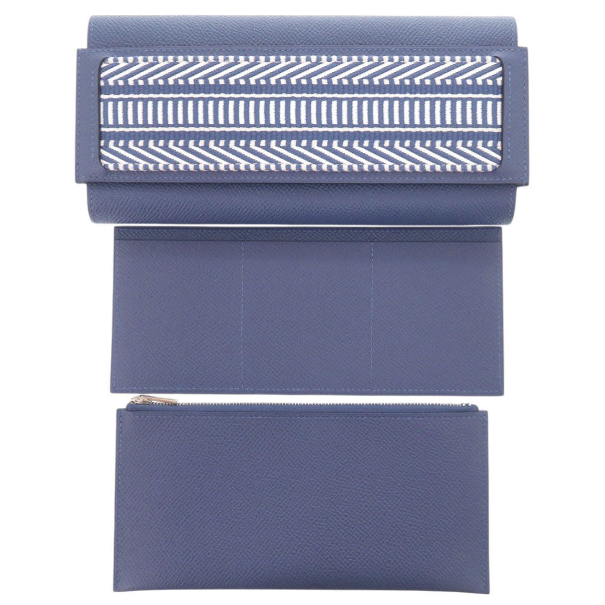 Hermes Like new Hermès Passant Long Sangle Caval Epsom Leather, Blue Brighton Silver Hardware, C Stamp (2018 Model), 0352 HERMES Size ONE SIZE - 4 Thumbnail