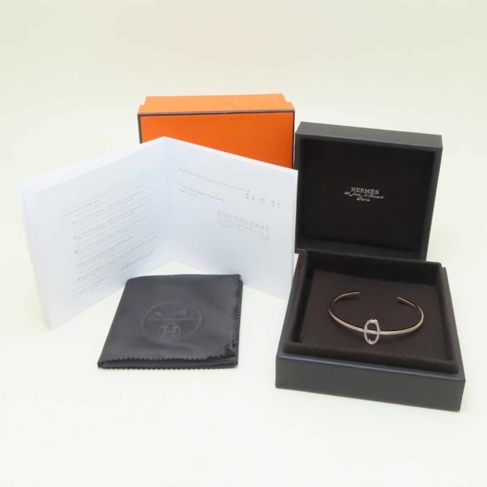 Hermes HERMES Chaine d'Ancre Contour Bangle with 0.84ct Diamonds in 18KPG, Women's, 294639 Size ONE SIZE - 8 Thumbnail