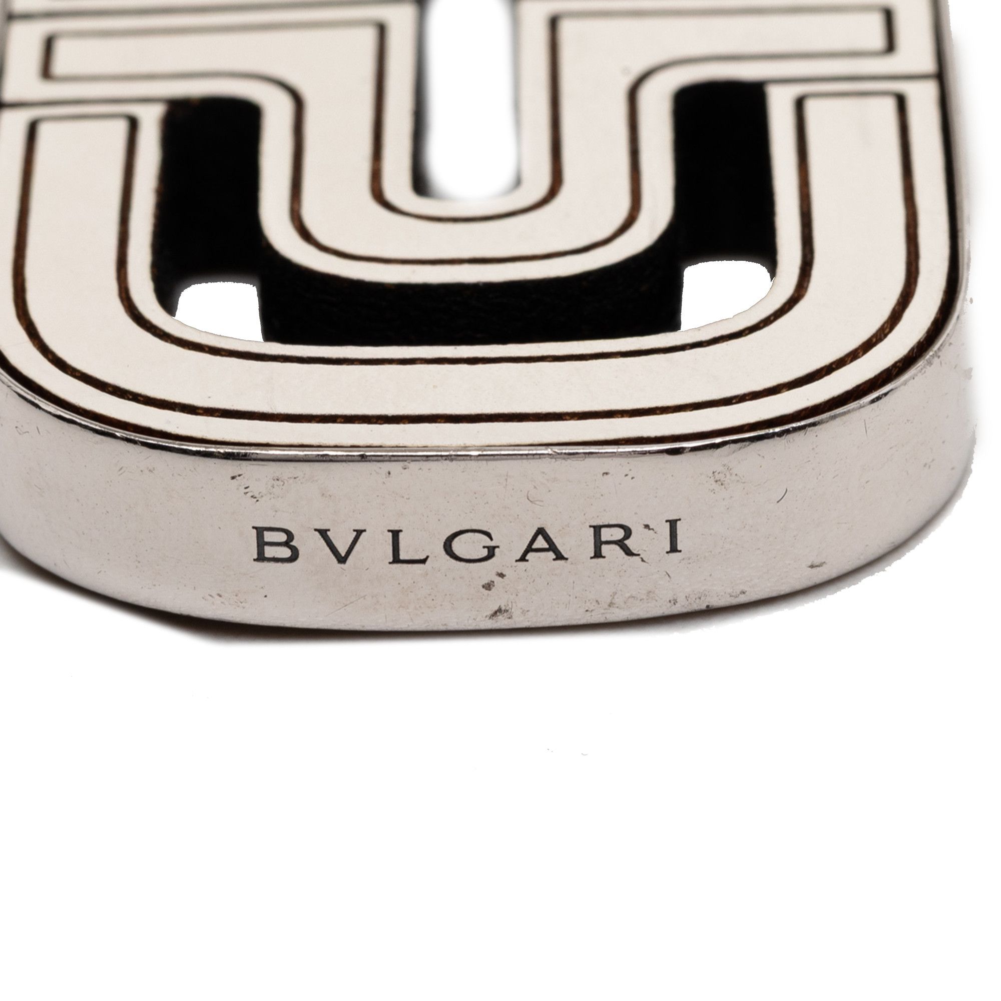 Bvlgari Bvlgari Sterling Silver and Leather Parentesi Pendant Necklace Size ONE SIZE - 3 Thumbnail