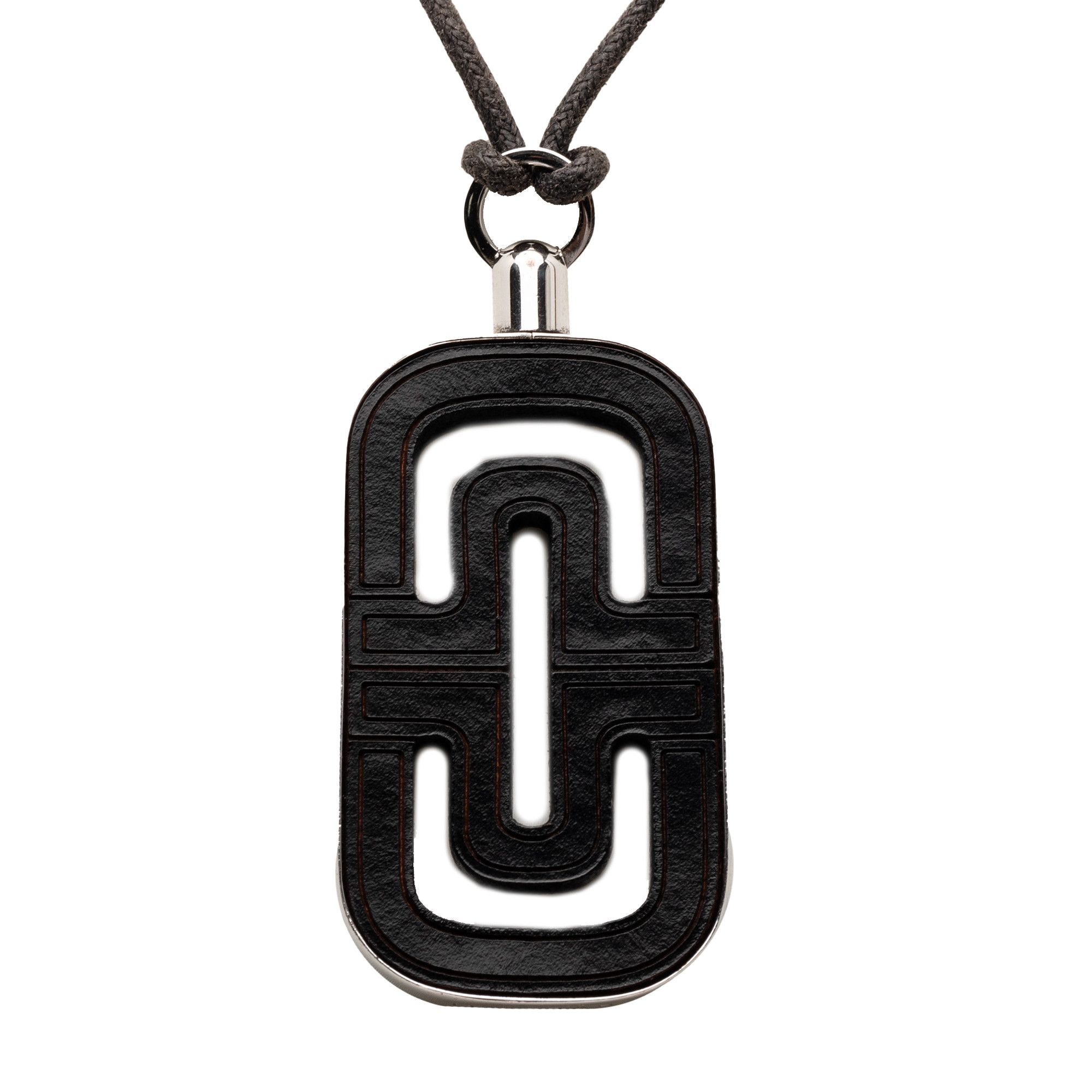 Bvlgari Bvlgari Sterling Silver and Leather Parentesi Pendant Necklace Size ONE SIZE - 2 Thumbnail
