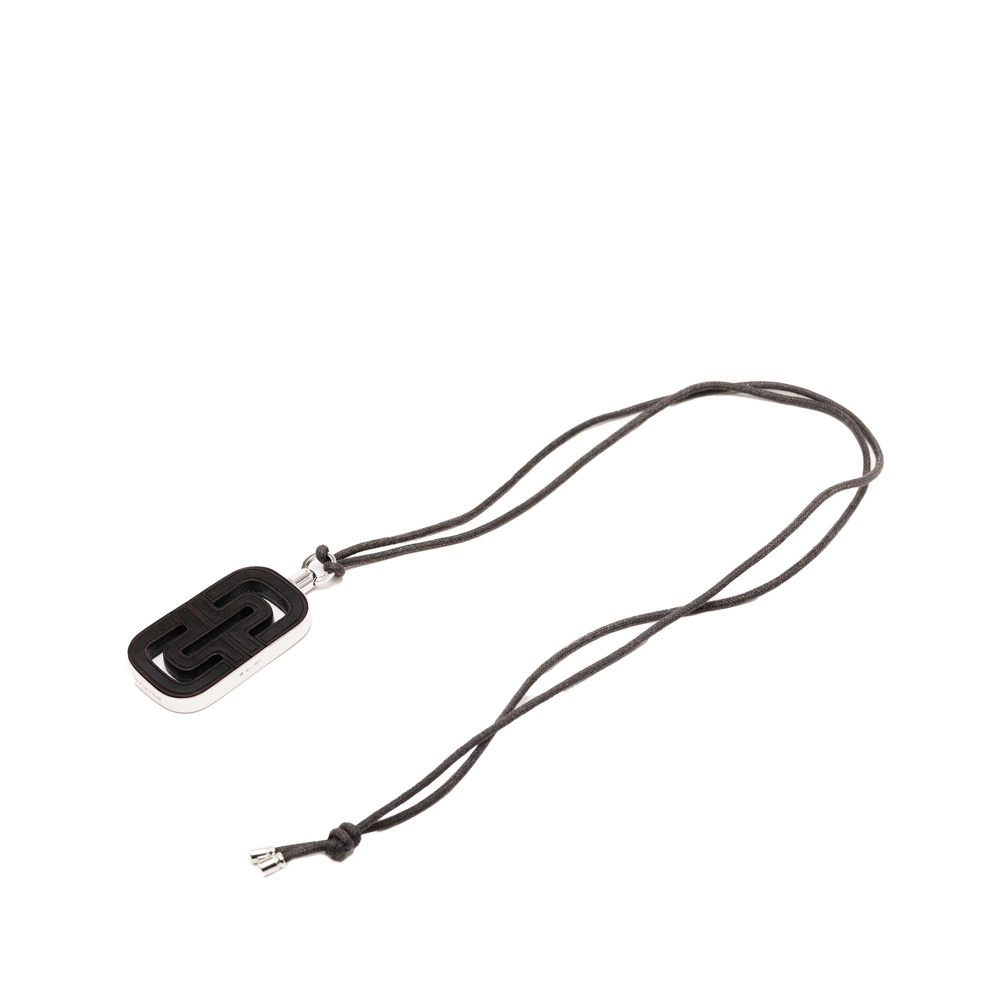 Bvlgari Bvlgari Sterling Silver and Leather Parentesi Pendant Necklace Size ONE SIZE - 7 Thumbnail