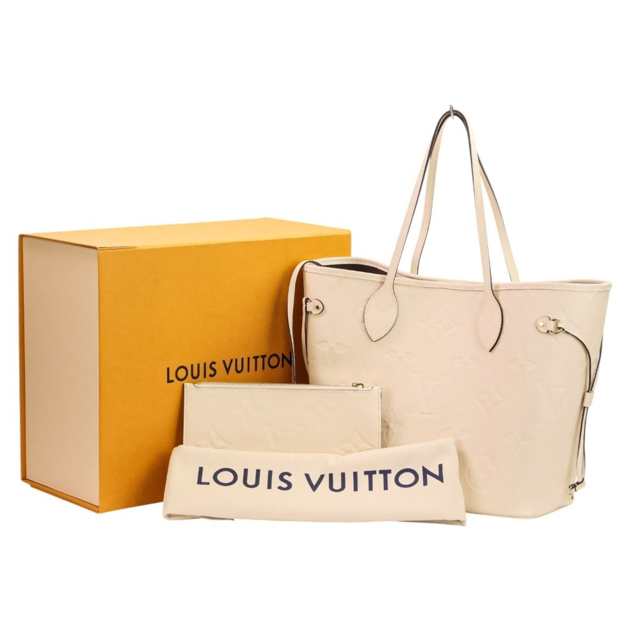 Louis Vuitton LOUIS VUITTON Monogram Empreinte Neverfull MM Tote Bag M46676 Crème Women's Size ONE SIZE - 17 Thumbnail