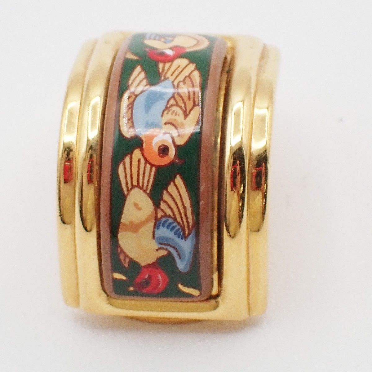 Hermes Hermes Vintage Half Hoop Clip-On Earrings Printed Enamel and Metal Size ONE SIZE - 11 Thumbnail