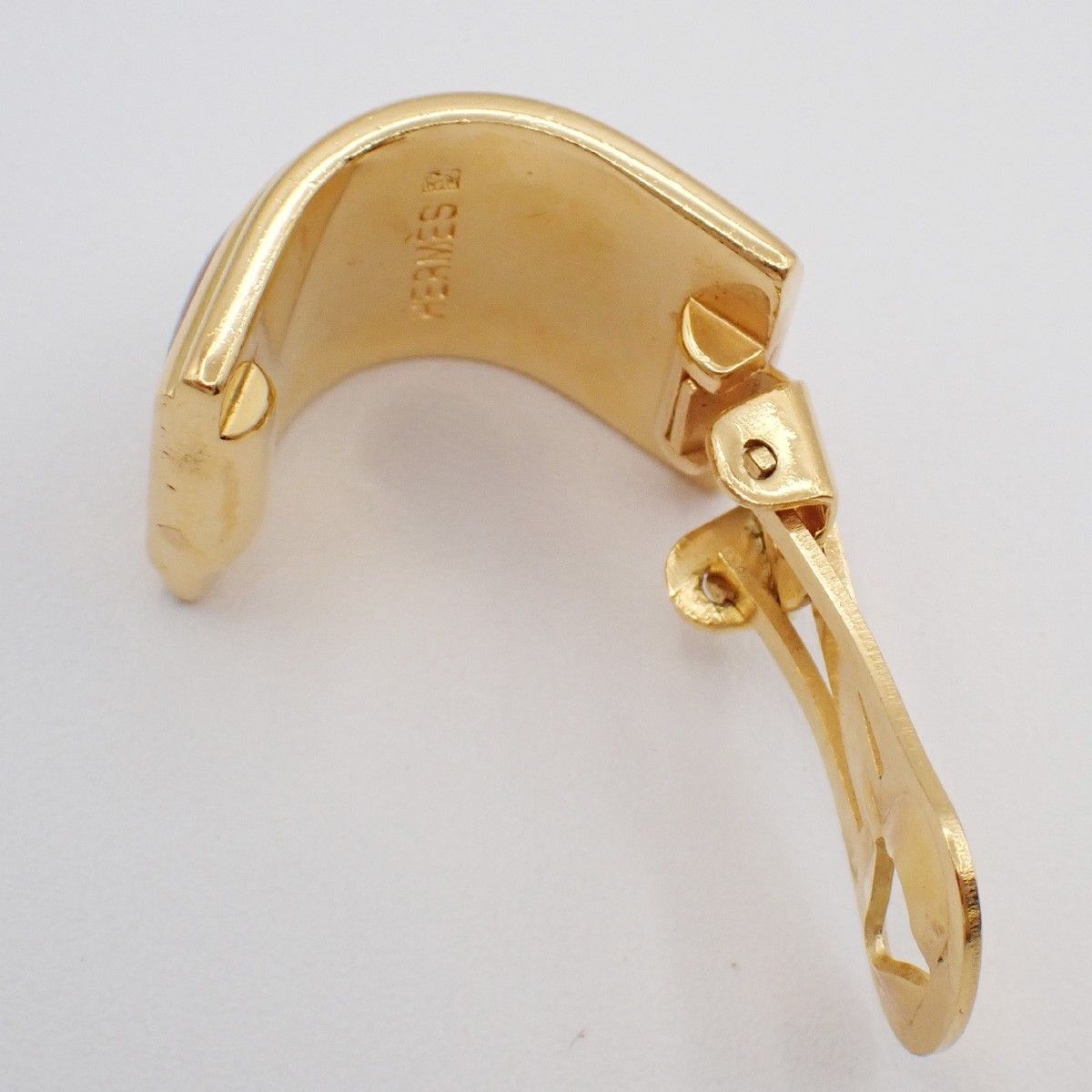 Hermes Hermes Vintage Half Hoop Clip-On Earrings Printed Enamel and Metal Size ONE SIZE - 8 Thumbnail
