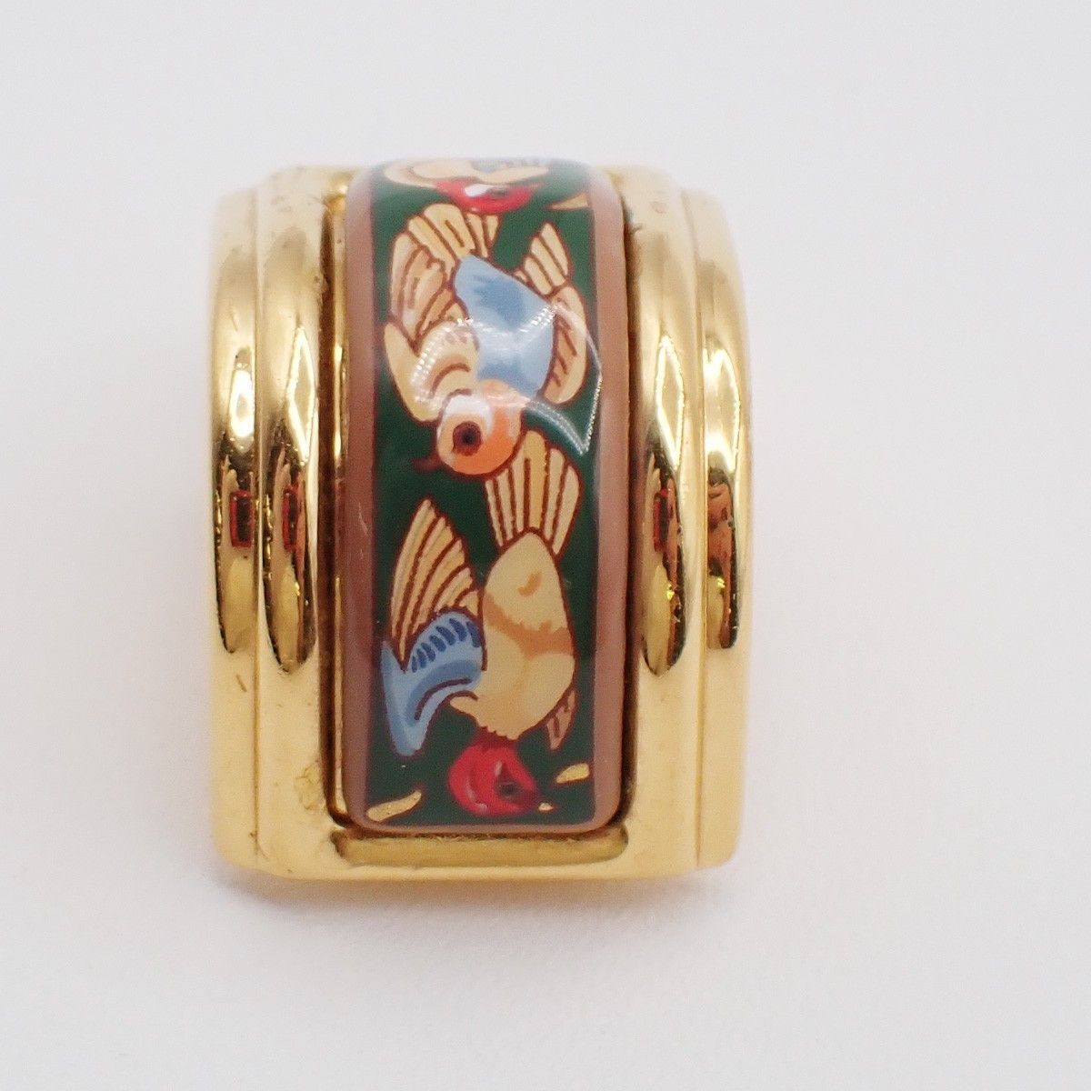 Hermes Hermes Vintage Half Hoop Clip-On Earrings Printed Enamel and Metal Size ONE SIZE - 10 Thumbnail