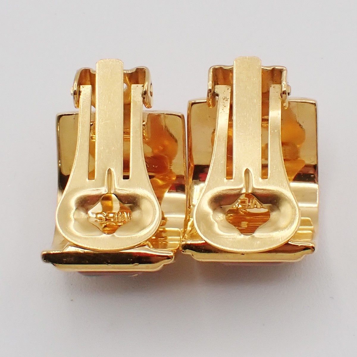 Hermes Hermes Vintage Half Hoop Clip-On Earrings Printed Enamel and Metal Size ONE SIZE - 4 Thumbnail