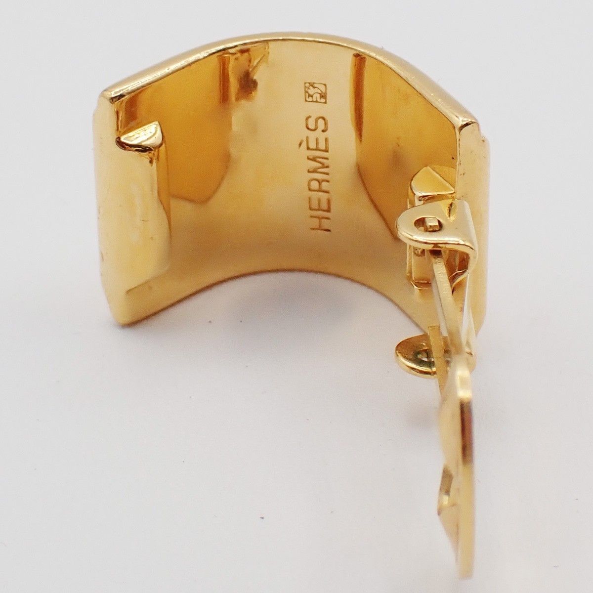 Hermes Hermes Vintage Half Hoop Clip-On Earrings Printed Enamel and Metal Size ONE SIZE - 6 Thumbnail