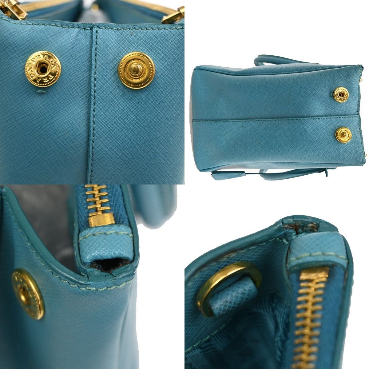 Prada Prada Double Zip Lux Tote Saffiano Leather Size ONE SIZE - 11 Thumbnail