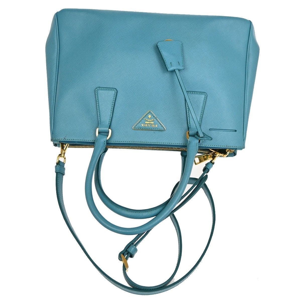 Prada Prada Double Zip Lux Tote Saffiano Leather Size ONE SIZE - 10 Thumbnail