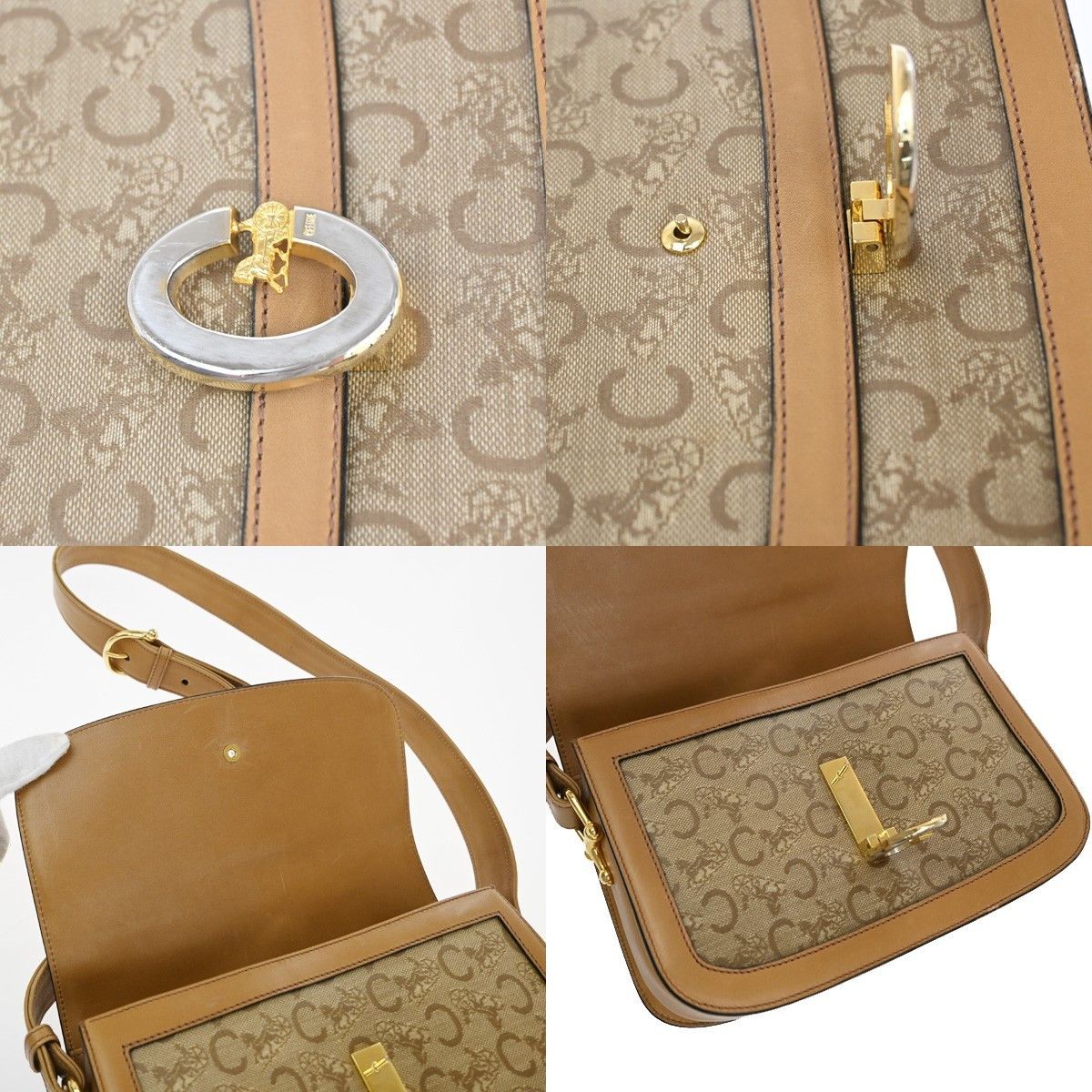 Celine Celine Vintage Horse Carriage C Macadam Shoulder Bag Canvas and Leather Size ONE SIZE - 12 Thumbnail