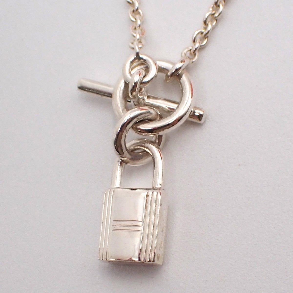 Hermes Hermes Cadenas Kelly Pendant Necklace Sterling Silver Size ONE SIZE - 3 Thumbnail
