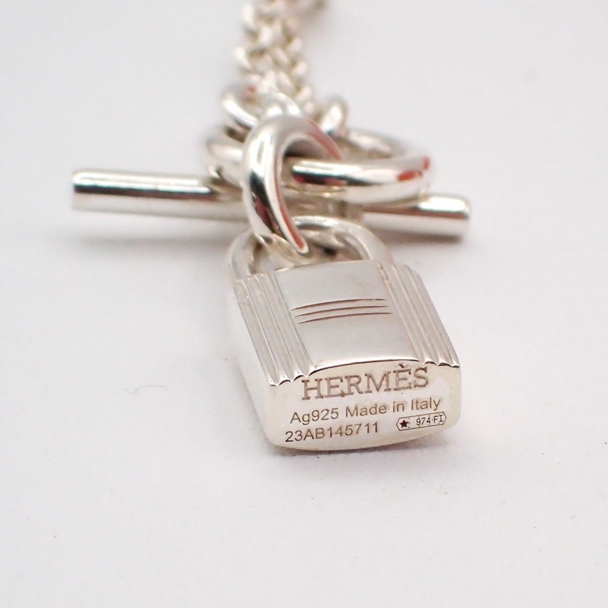 Hermes Hermes Cadenas Kelly Pendant Necklace Sterling Silver Size ONE SIZE - 8 Thumbnail