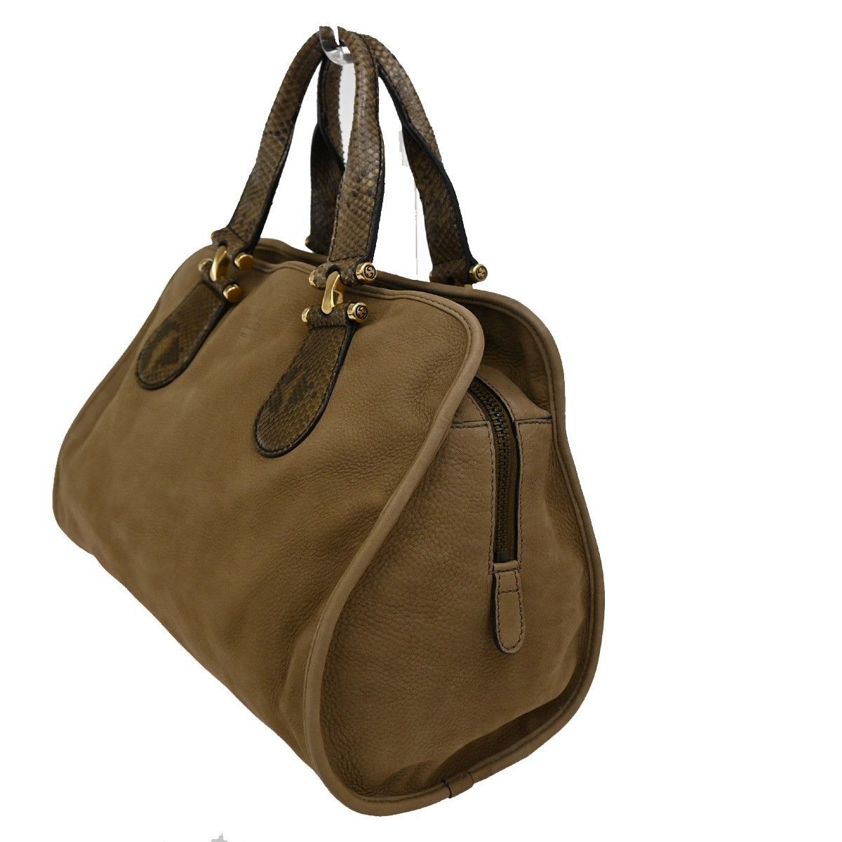 Gucci Gucci Twice Satchel Nubuck with Python Size ONE SIZE - 3 Thumbnail