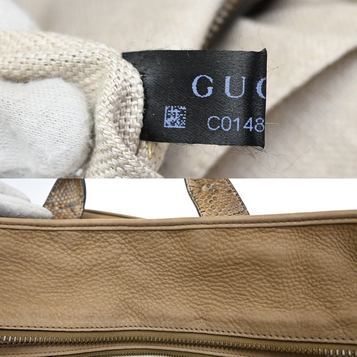 Gucci Gucci Twice Satchel Nubuck with Python Size ONE SIZE - 11 Thumbnail
