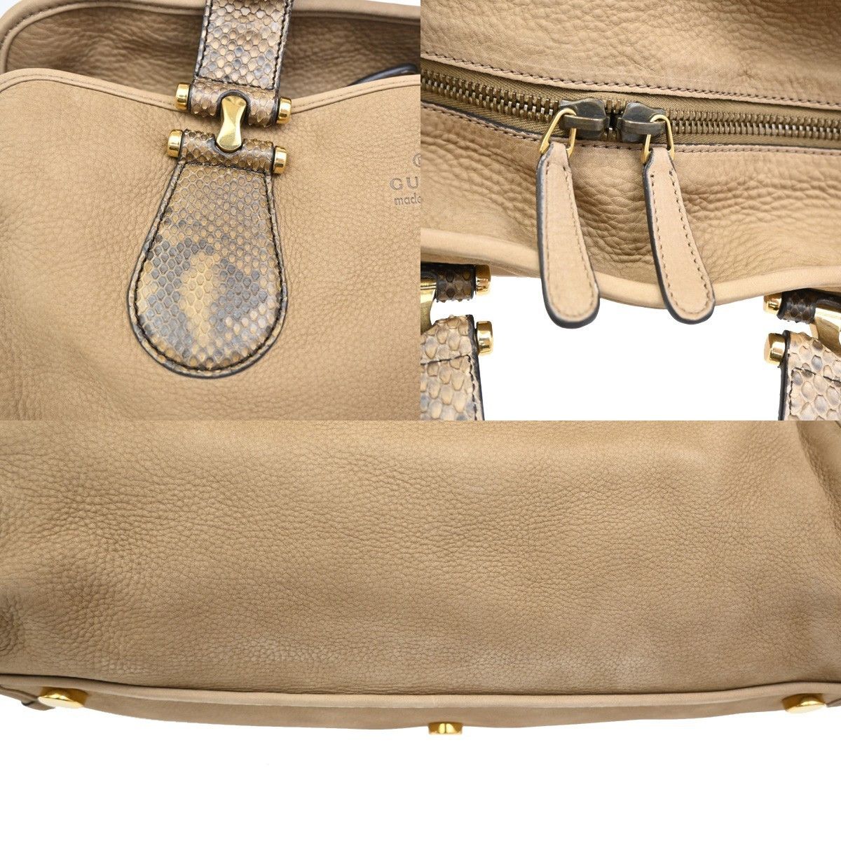 Gucci Gucci Twice Satchel Nubuck with Python Size ONE SIZE - 10 Thumbnail