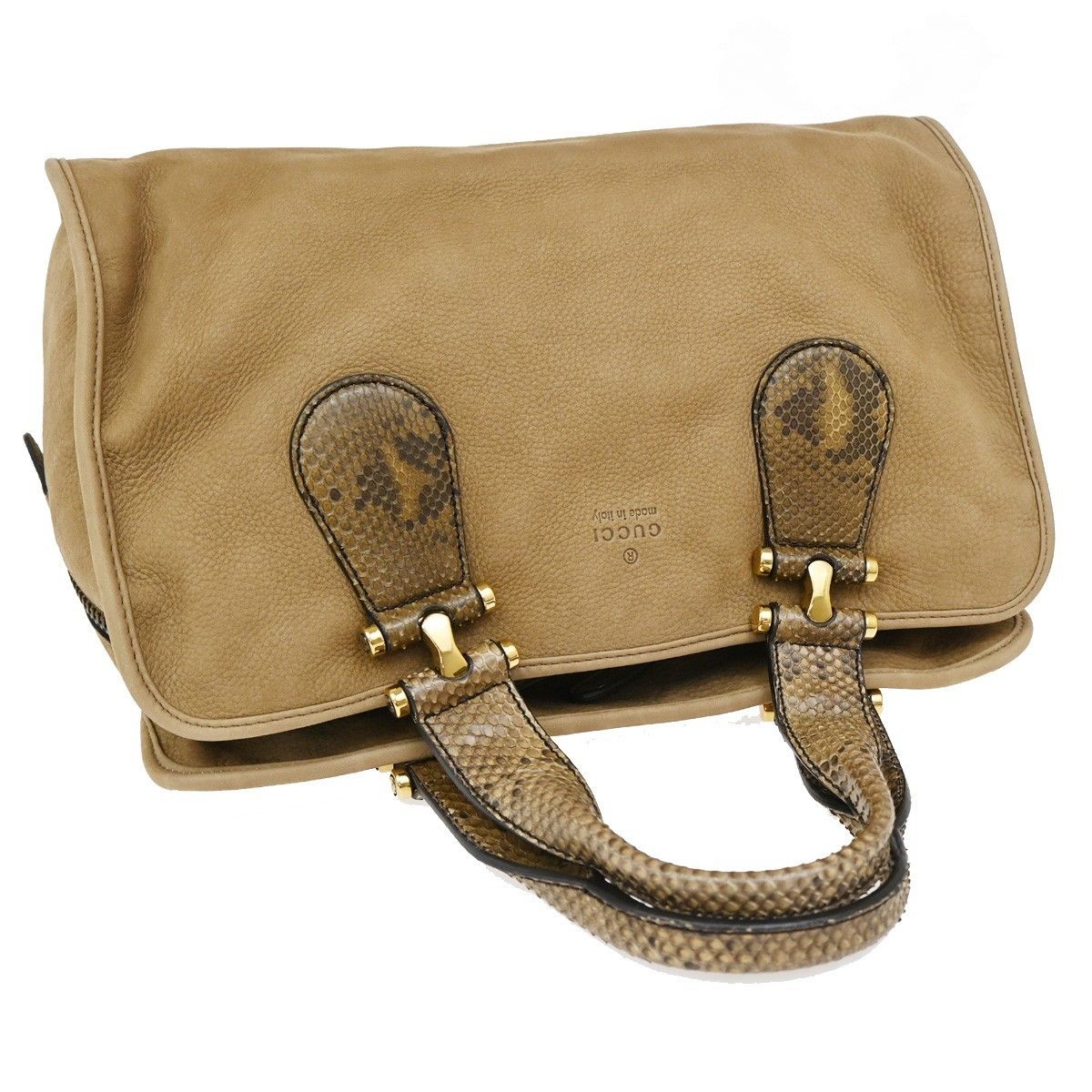 Gucci Gucci Twice Satchel Nubuck with Python Size ONE SIZE - 15 Thumbnail