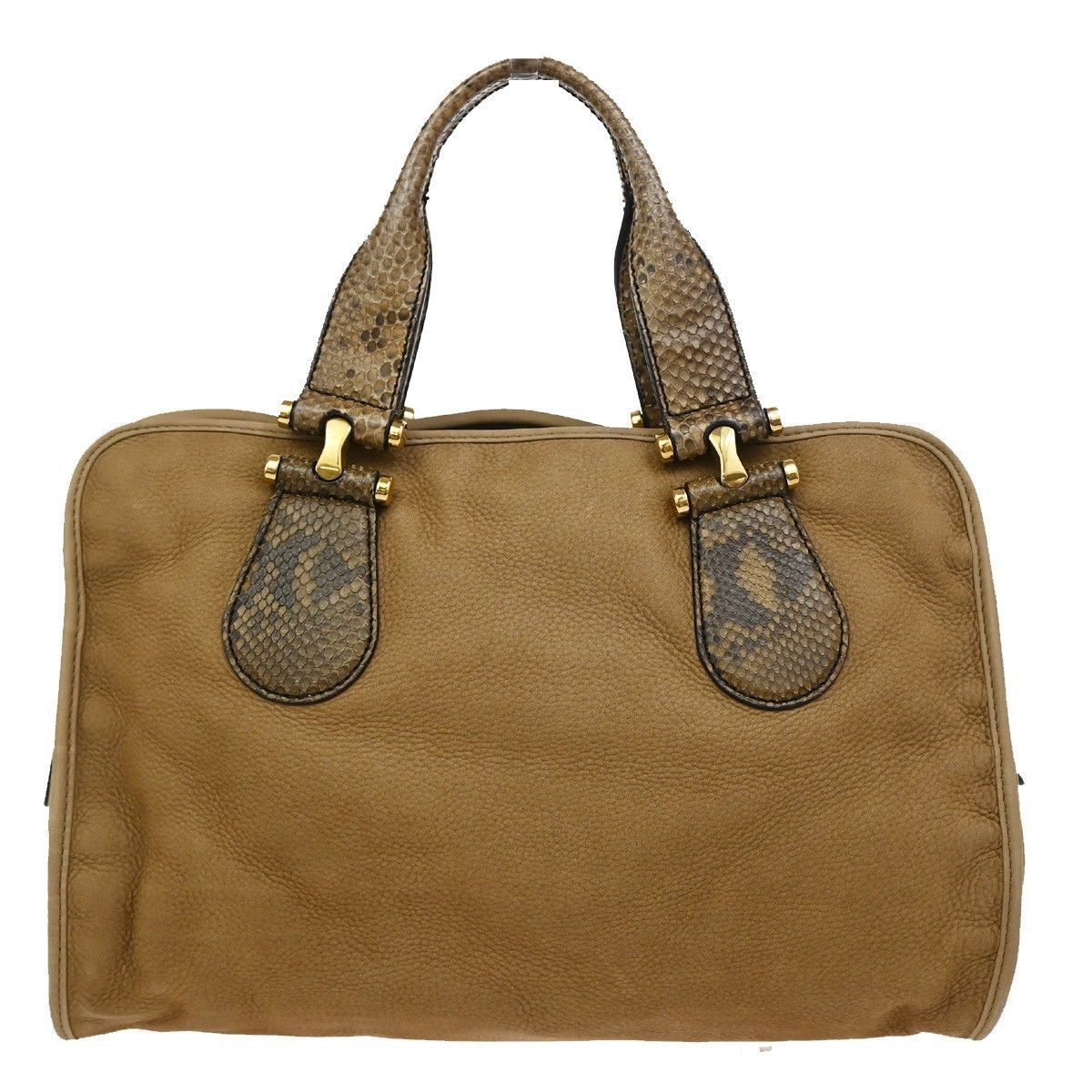Gucci Gucci Twice Satchel Nubuck with Python Size ONE SIZE - 2 Thumbnail