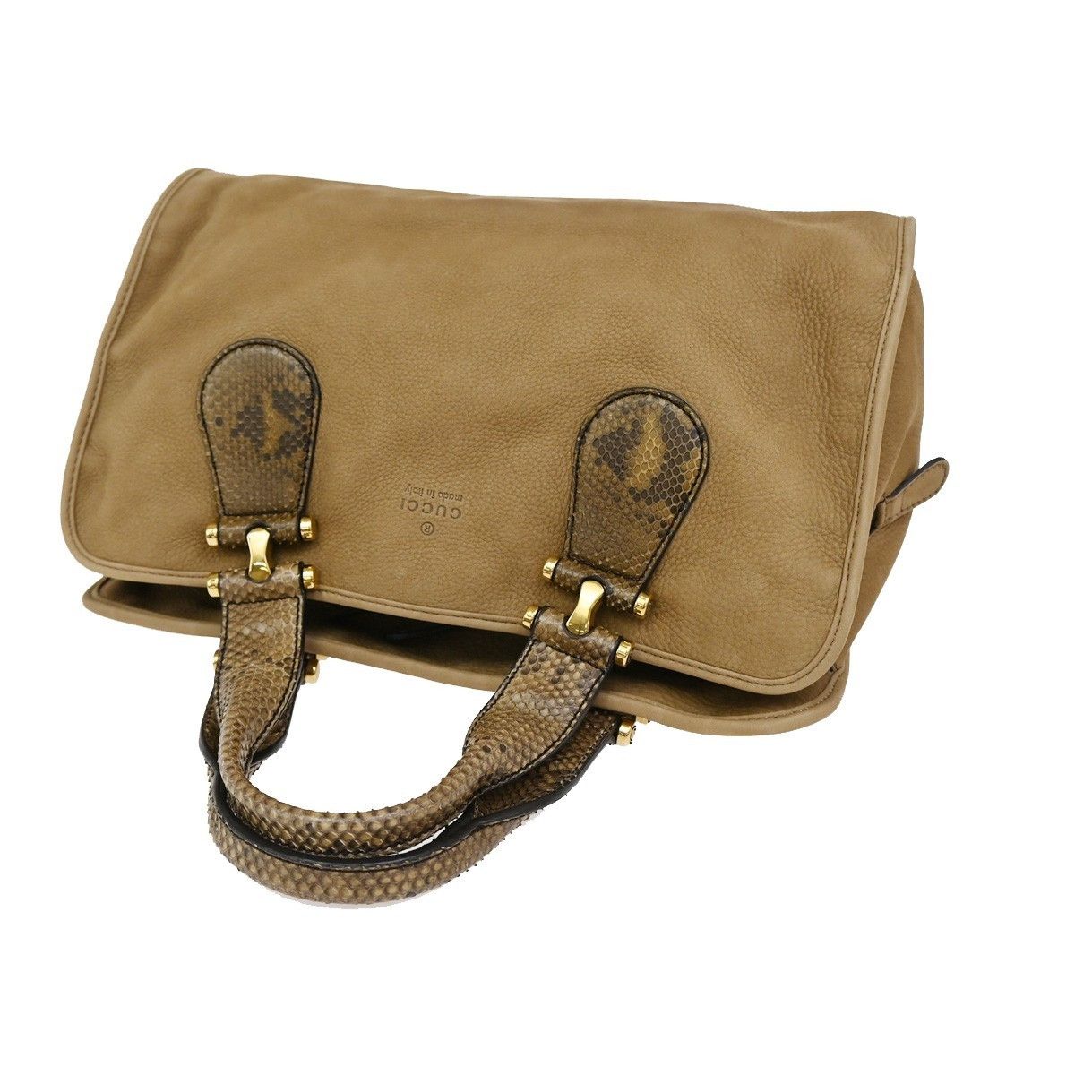 Gucci Gucci Twice Satchel Nubuck with Python Size ONE SIZE - 12 Thumbnail