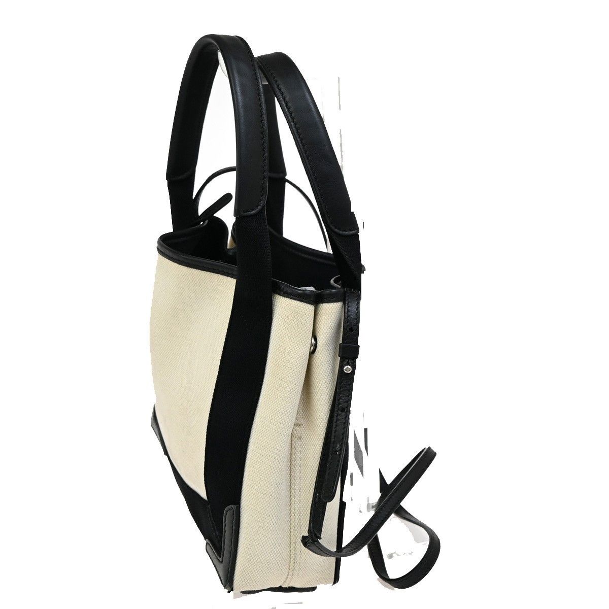 Balenciaga Balenciaga Navy Cabas Canvas with Leather Size ONE SIZE - 4 Thumbnail