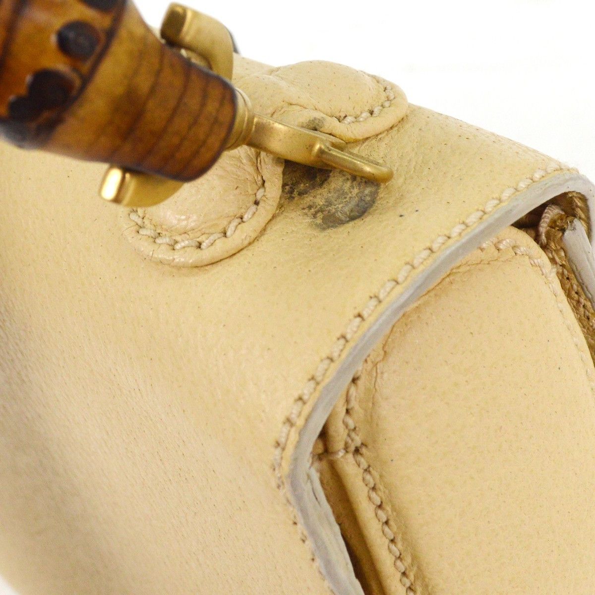 Gucci Gucci Vintage Convertible Bamboo Top Handle Bag Leather Size ONE SIZE - 7 Thumbnail