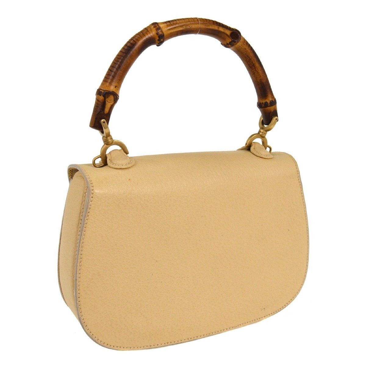 Gucci Gucci Vintage Convertible Bamboo Top Handle Bag Leather Size ONE SIZE - 2 Thumbnail