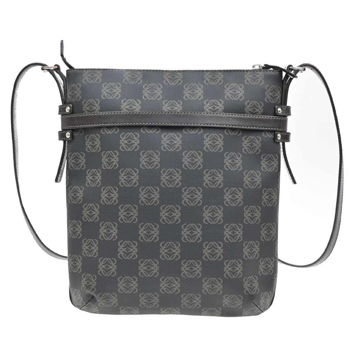 Loewe Loewe Vintage Anagram Zip Crossbody Bag PVC Leather Size ONE SIZE - 16 Thumbnail