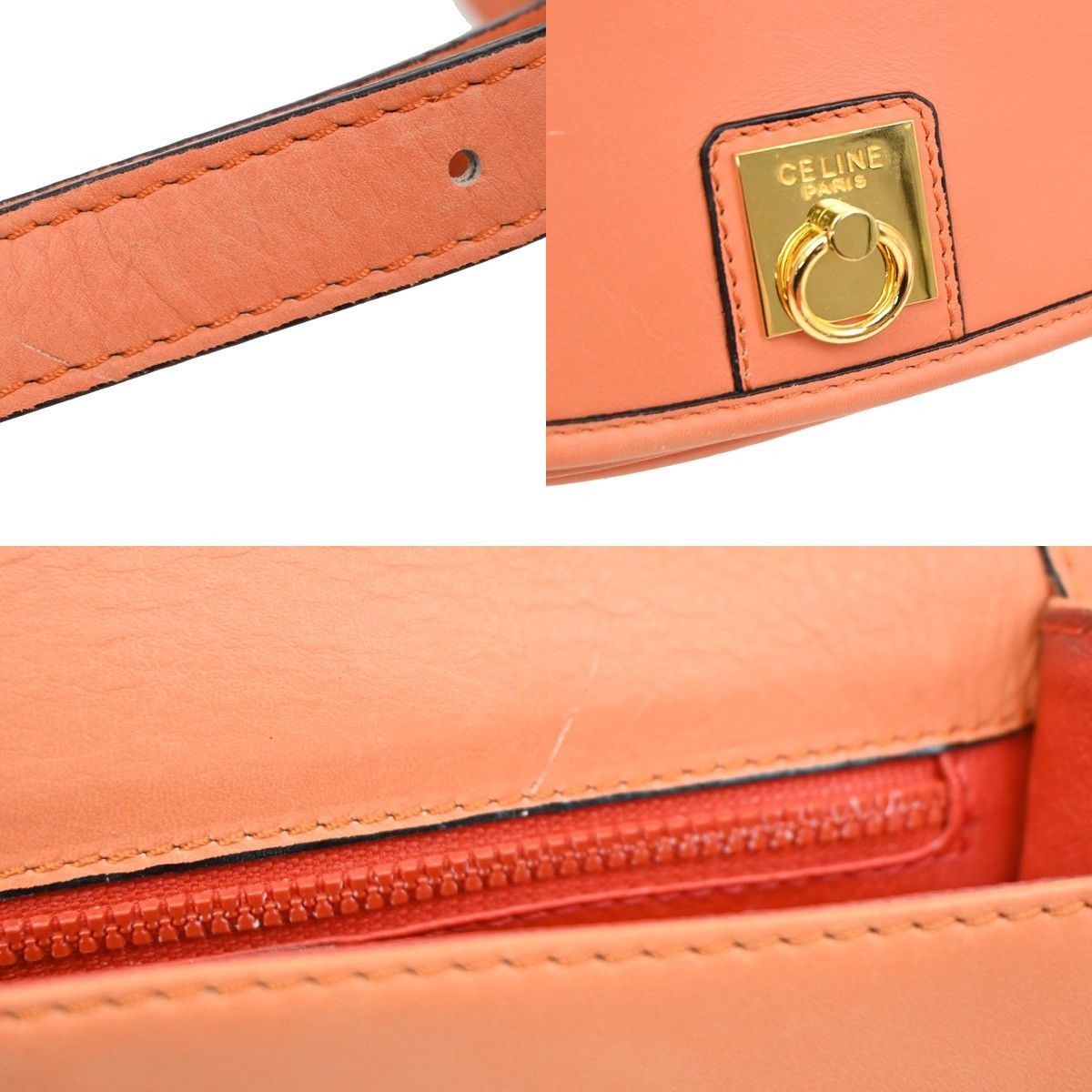 Celine Celine Vintage Flap Shoulder Bag Leather Size ONE SIZE - 10 Thumbnail
