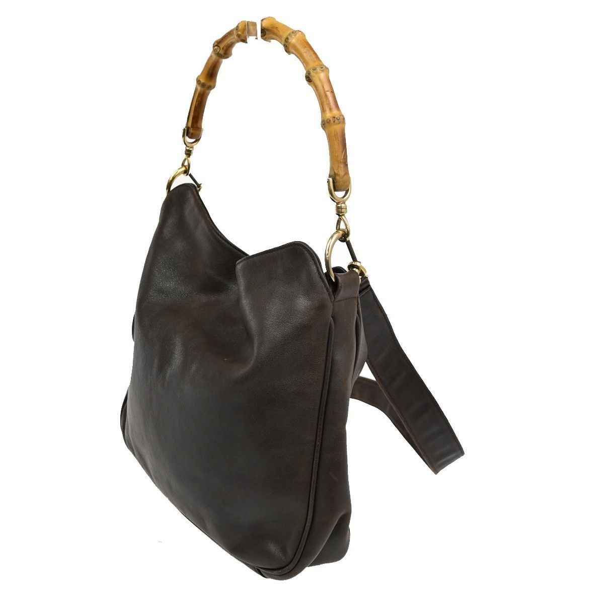 Gucci Gucci Vintage Bamboo Shoulder Bag Leather Size ONE SIZE - 4 Thumbnail