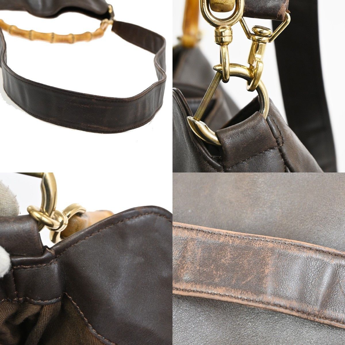 Gucci Gucci Vintage Bamboo Shoulder Bag Leather Size ONE SIZE - 10 Thumbnail