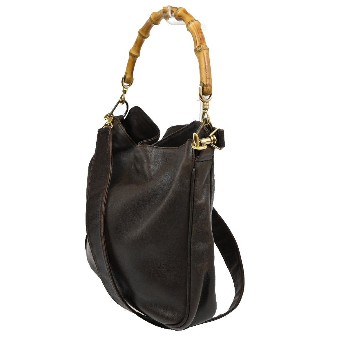 Gucci Gucci Vintage Bamboo Shoulder Bag Leather Size ONE SIZE - 3 Thumbnail