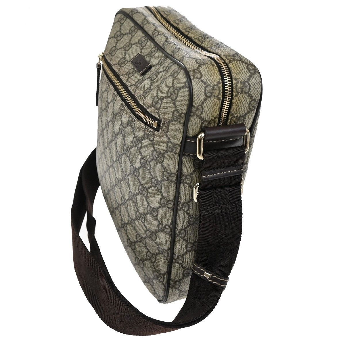 Gucci Gucci Front Zip Messenger GG Coated Canvas Size ONE SIZE - 3 Thumbnail