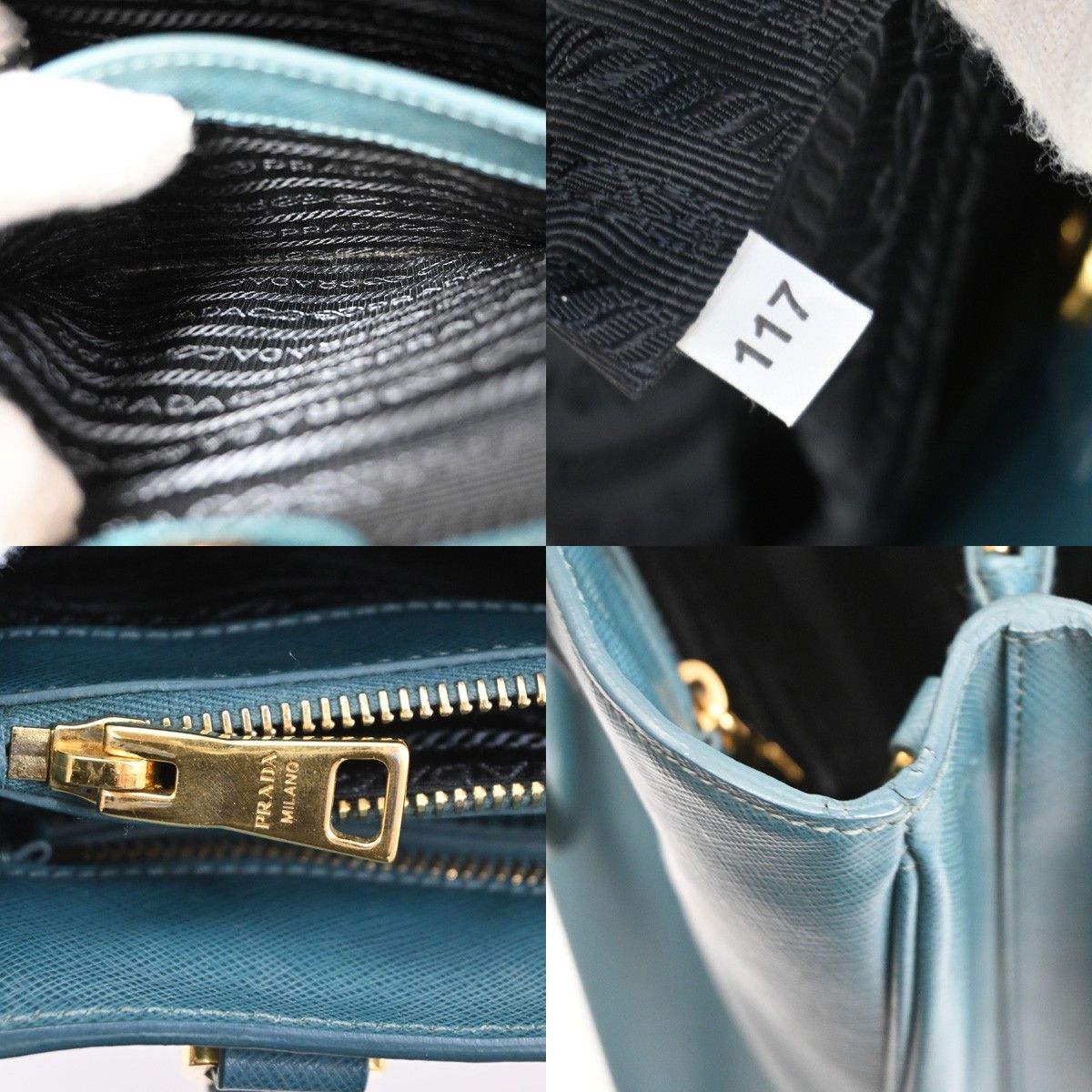 Prada Prada Double Zip Lux Tote Saffiano Leather Size ONE SIZE - 7 Thumbnail