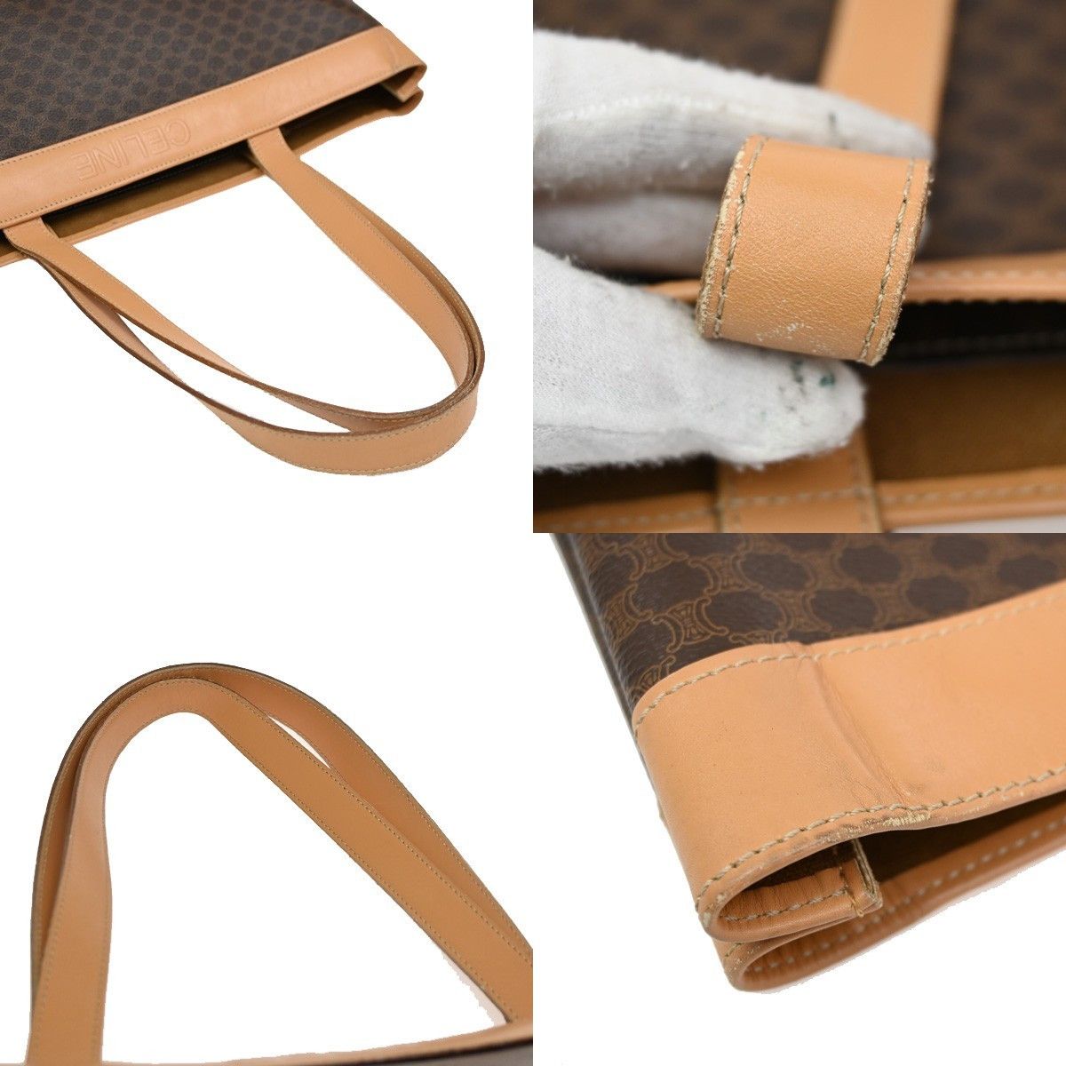 Celine Celine Vintage Macadam Tote bag Canvas and Leather Size ONE SIZE - 10 Thumbnail