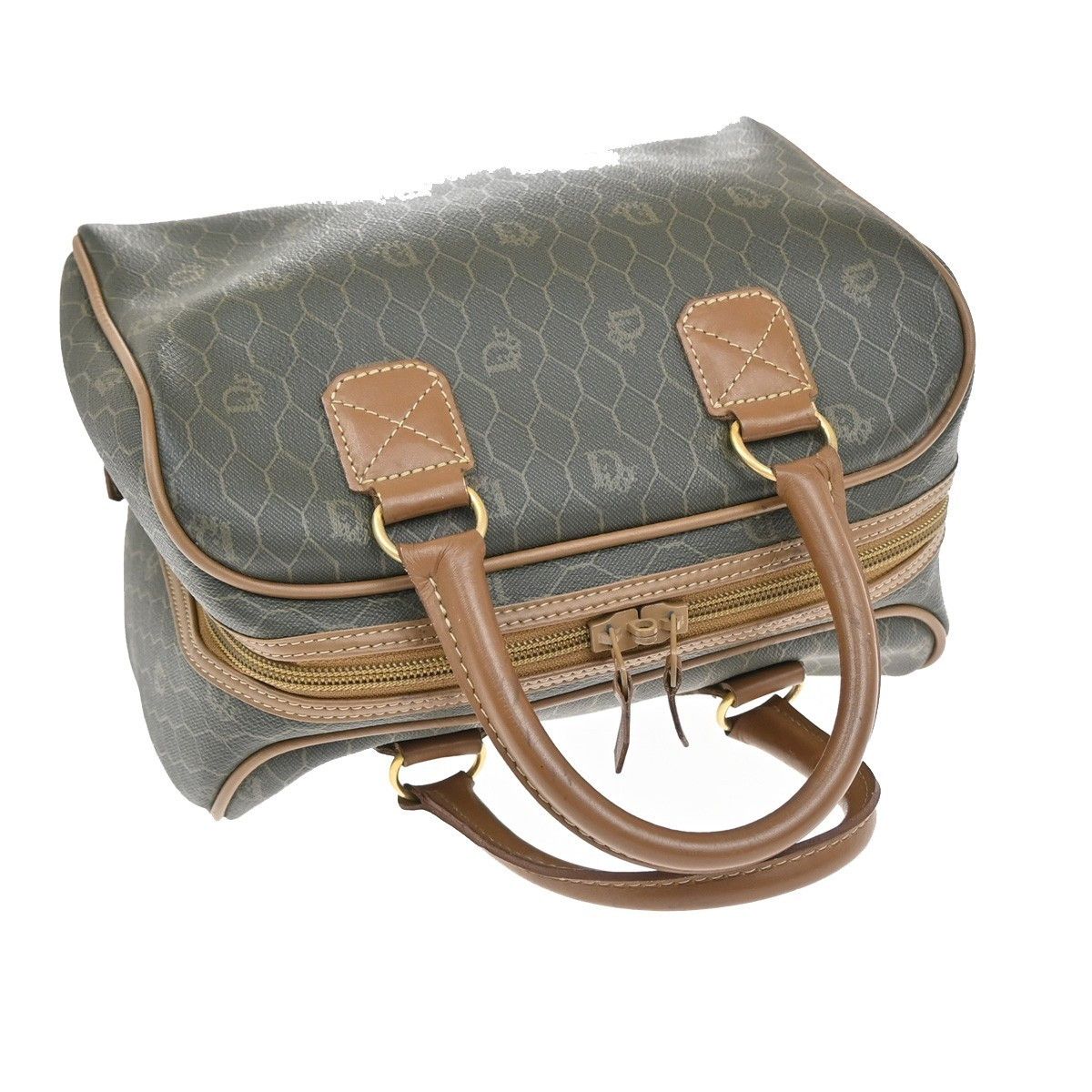 Dior Christian Dior Vintage Honeycomb Handbag Canvas Leather Size ONE SIZE - 7 Thumbnail