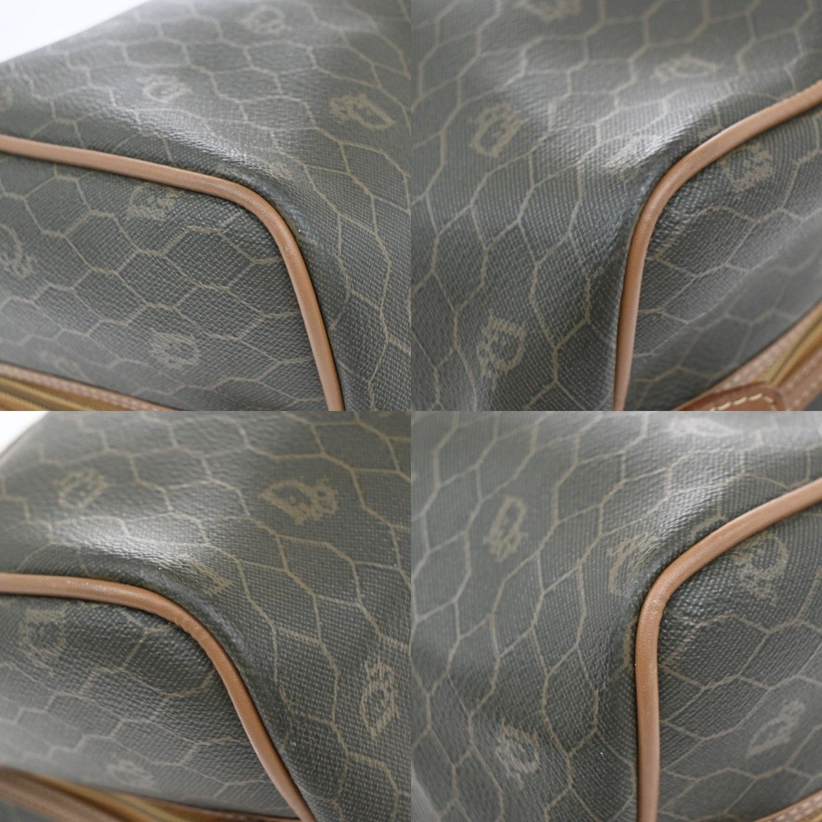 Dior Christian Dior Vintage Honeycomb Handbag Canvas Leather Size ONE SIZE - 8 Thumbnail