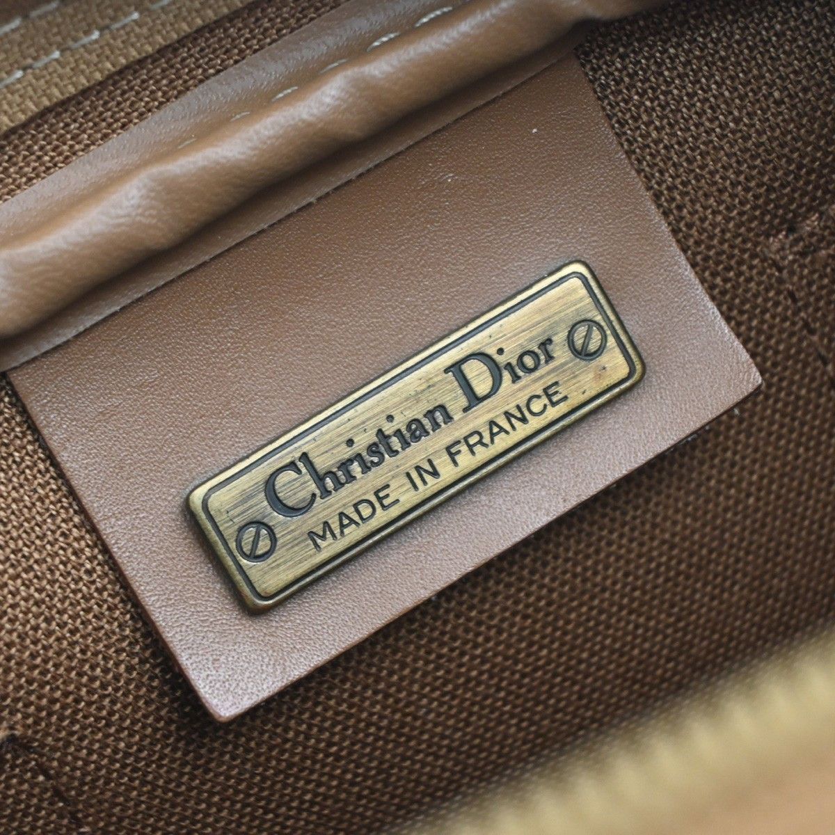 Dior Christian Dior Vintage Honeycomb Handbag Canvas Leather Size ONE SIZE - 6 Thumbnail