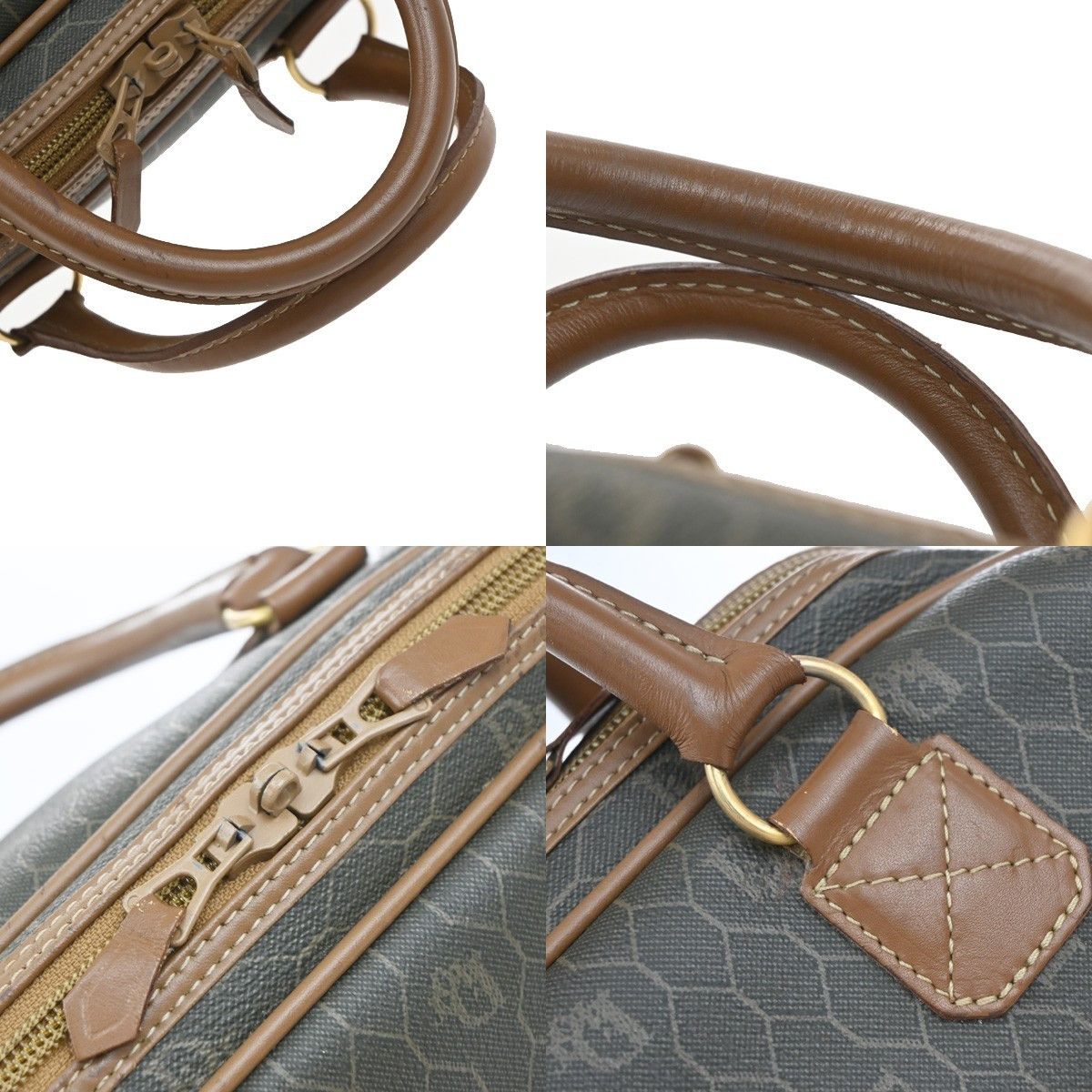 Dior Christian Dior Vintage Honeycomb Handbag Canvas Leather Size ONE SIZE - 9 Thumbnail