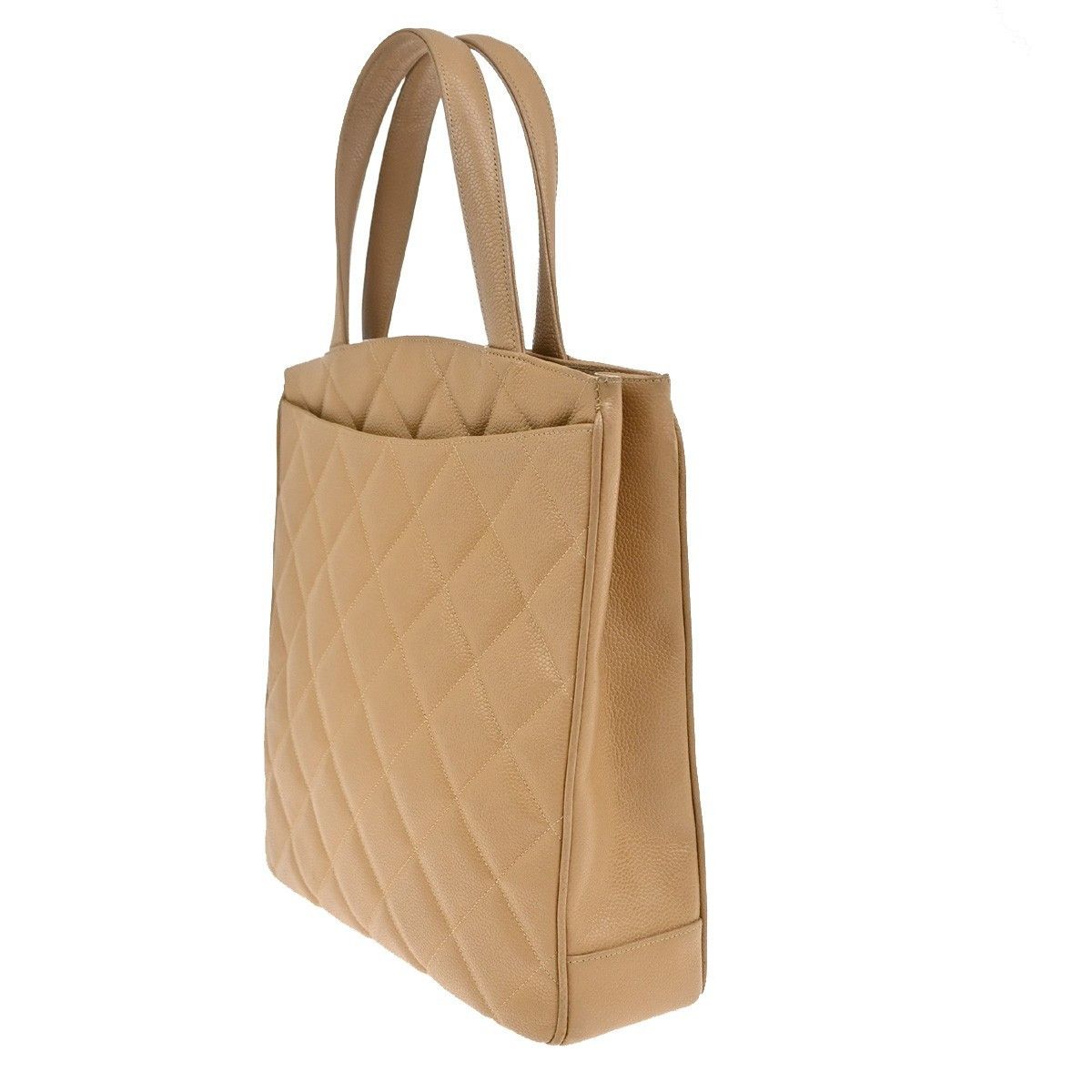Chanel Chanel Vintage CC Lock Pocket Tote Quilted Caviar Size ONE SIZE - 4 Thumbnail