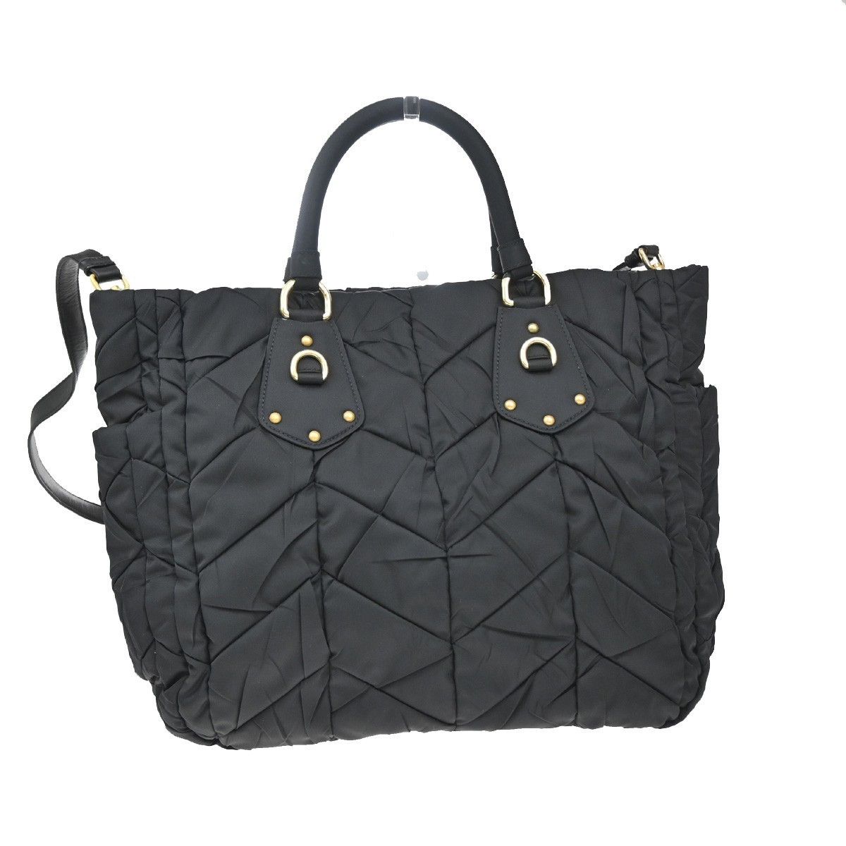 Prada Prada Convertible Side Pocket Tote Chevron Tessuto Size ONE SIZE - 2 Thumbnail